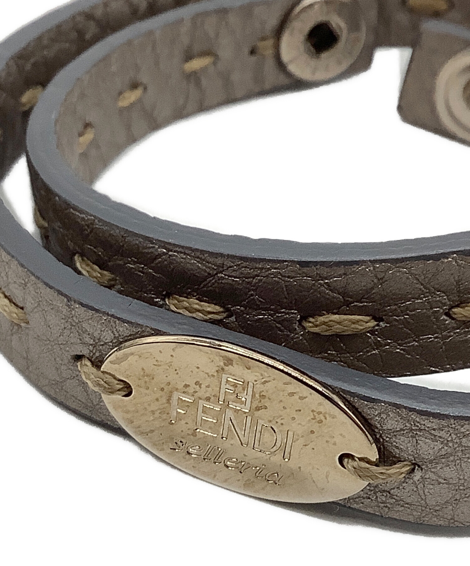 中古・古着通販】FENDI (フェンディ) セレリア 2連ブレスレット グレー 