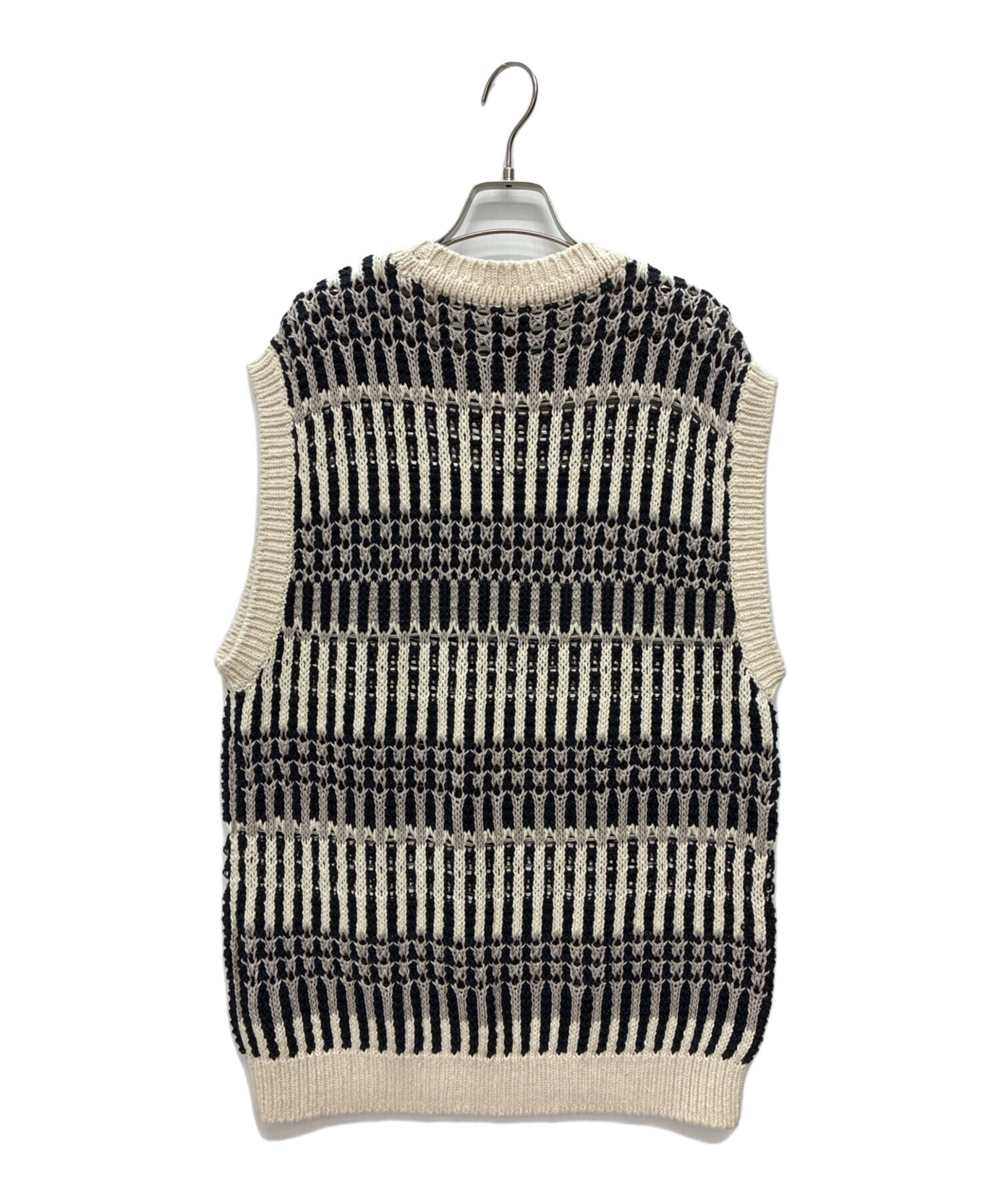 中古・古着通販】BATONER (バトナ―) MIX YARN CREW NECK VEST ホワイト 