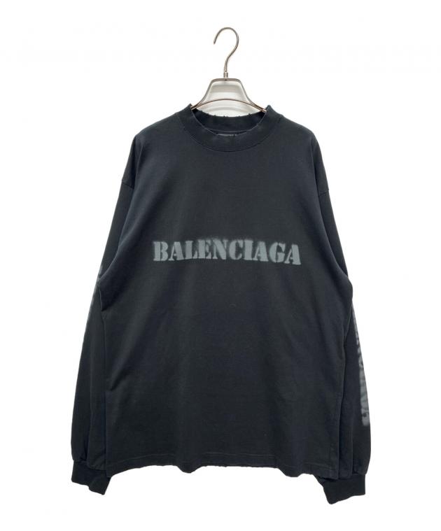 BALENCIAGA ロゴ ブラック ロングスリーブ長袖 BALENCIAGA ロゴ ブラック ロングスリーブ長袖 BALENCIAGA（Tシャツ