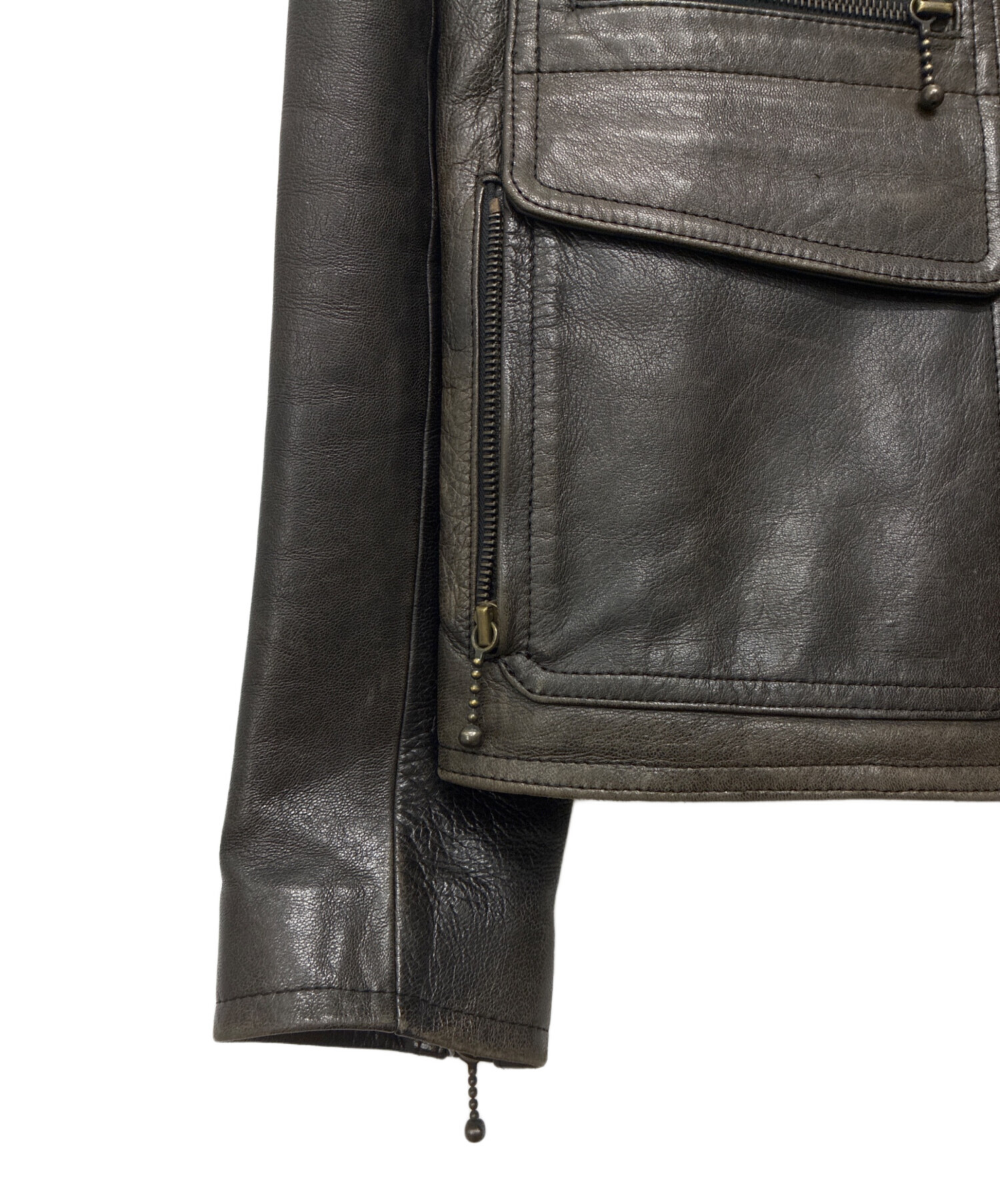 中古・古着通販】PLEDGE (プレッジ) シープスキン レザージャケット