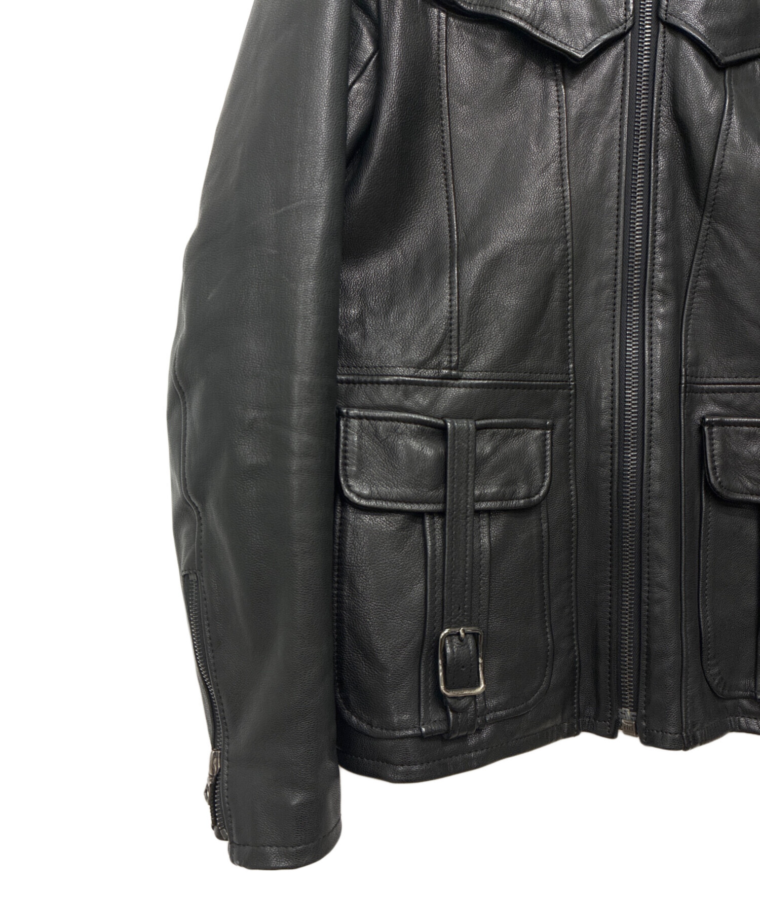 中古・古着通販】PLEDGE (プレッジ) ゴートスキン レザージャケット