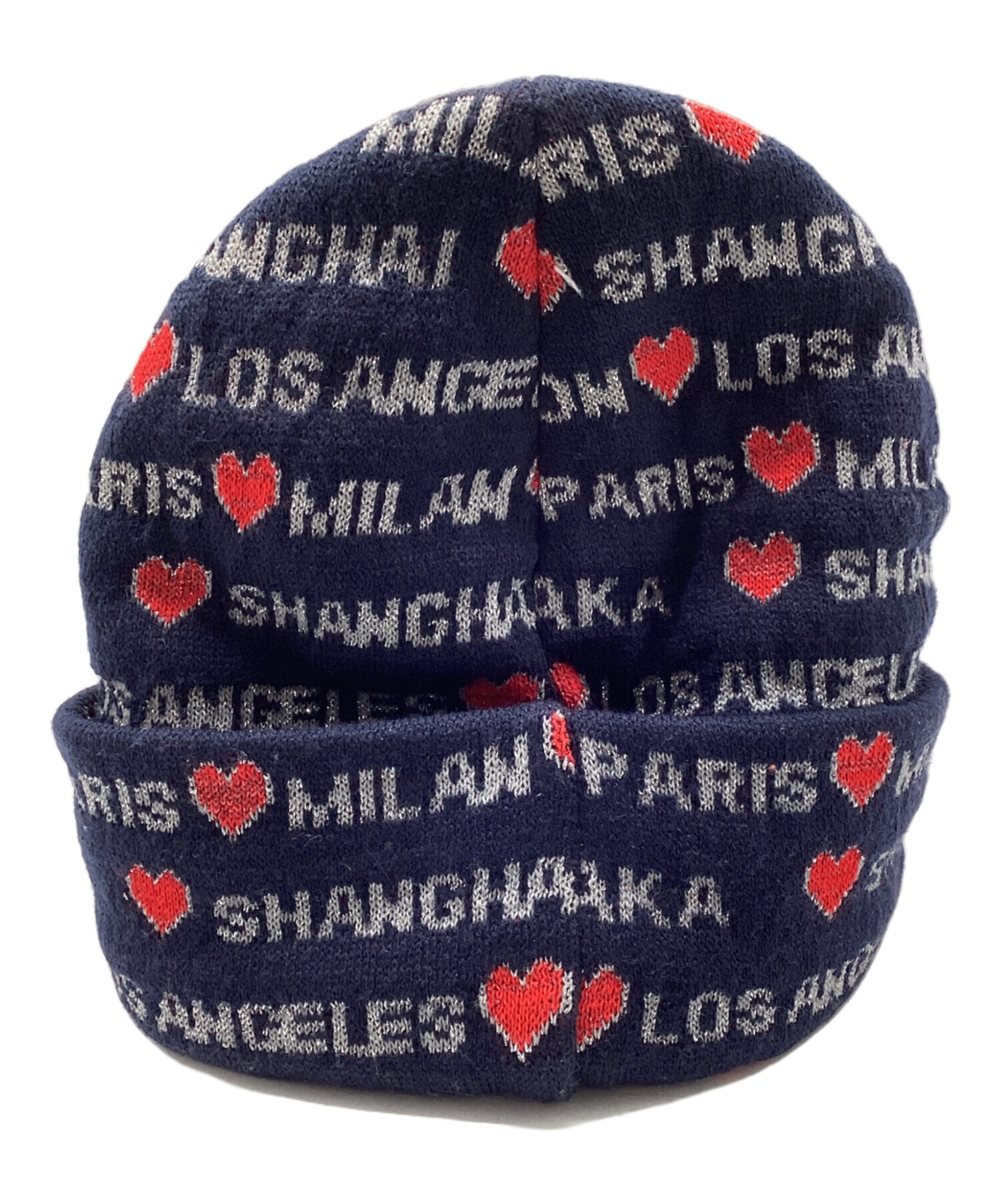 Supreme ハートビーニー　お値下げ可能 中古・古着通販】Supreme (シュプリーム) ニット帽 ネイビー×レッド