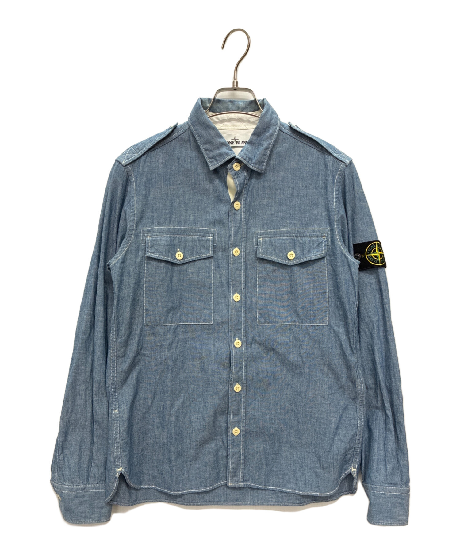 stone ストーンアイランド コットンデニムシャツ S 中古・古着通販】STONE ISLAND (ストーンアイランド) ウォッシュド