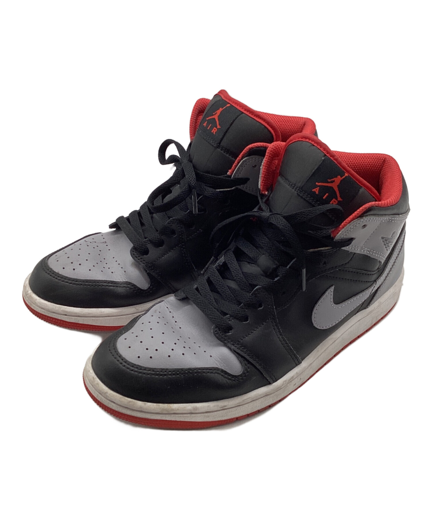 中古・古着通販】NIKE (ナイキ) ハイカットスニーカー グレー×レッド 