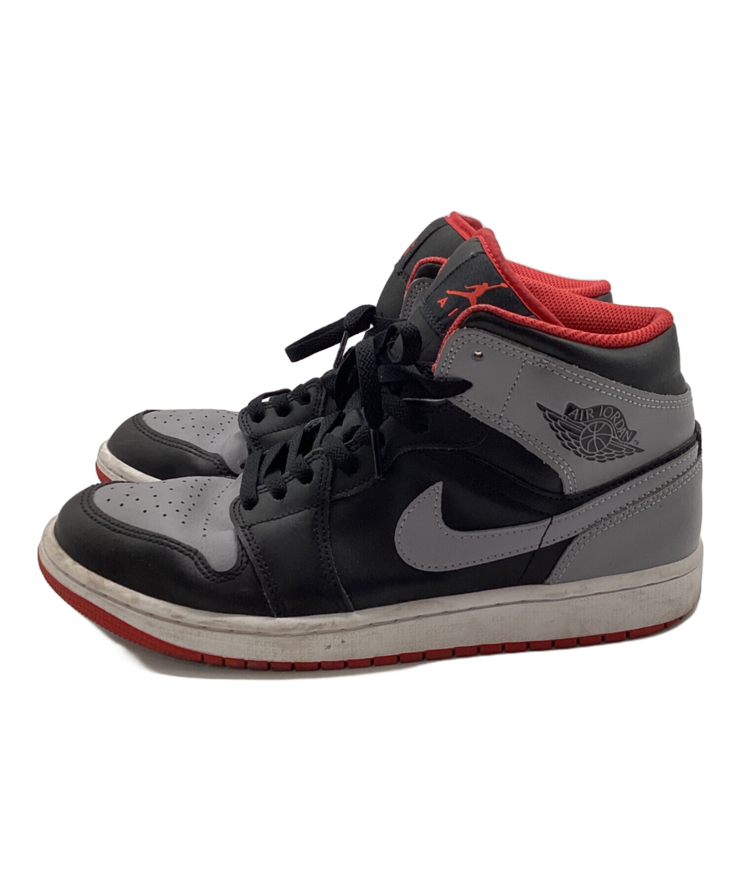中古・古着通販】NIKE (ナイキ) ハイカットスニーカー グレー×レッド 