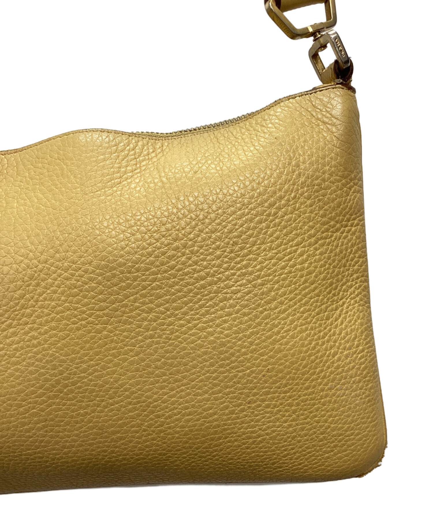 中古・古着通販】PRADA (プラダ) レザーショルダーバッグ イエロー