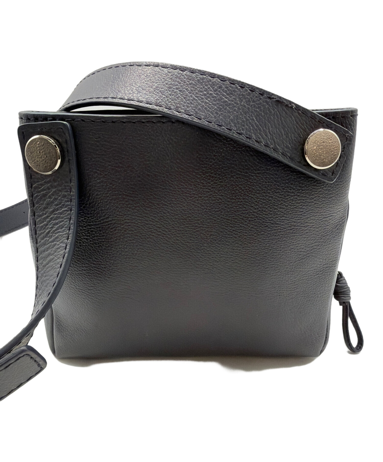 マザーハウス ショルダーバッグ メッセンジャーバッグ チャコールグレー 革 中古・古着通販】MOTHERHOUSE (マザーハウス) レザーショルダーバッグ