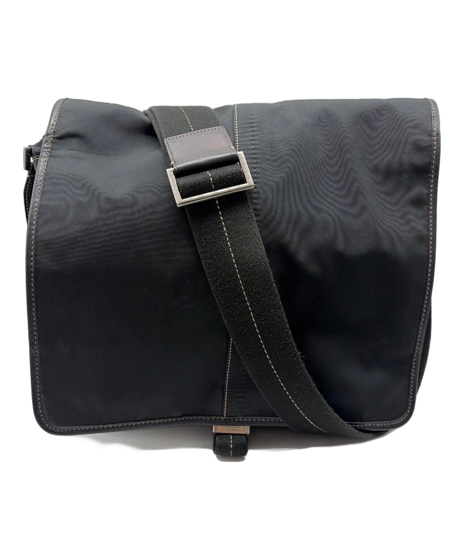 中古・古着通販】COACH (コーチ) フラップショルダーバッグ ブラック 