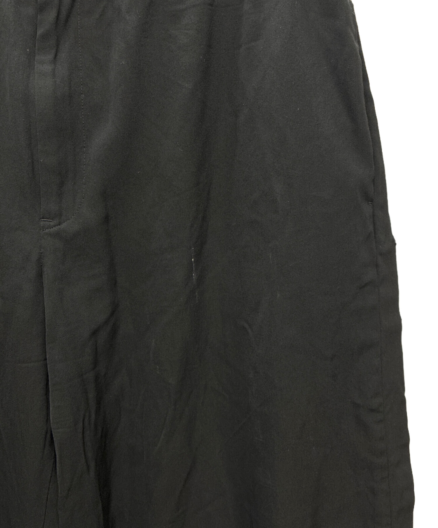 中古・古着通販】Y's (ワイズ) ウールギャバ ワイドパンツ ブラック