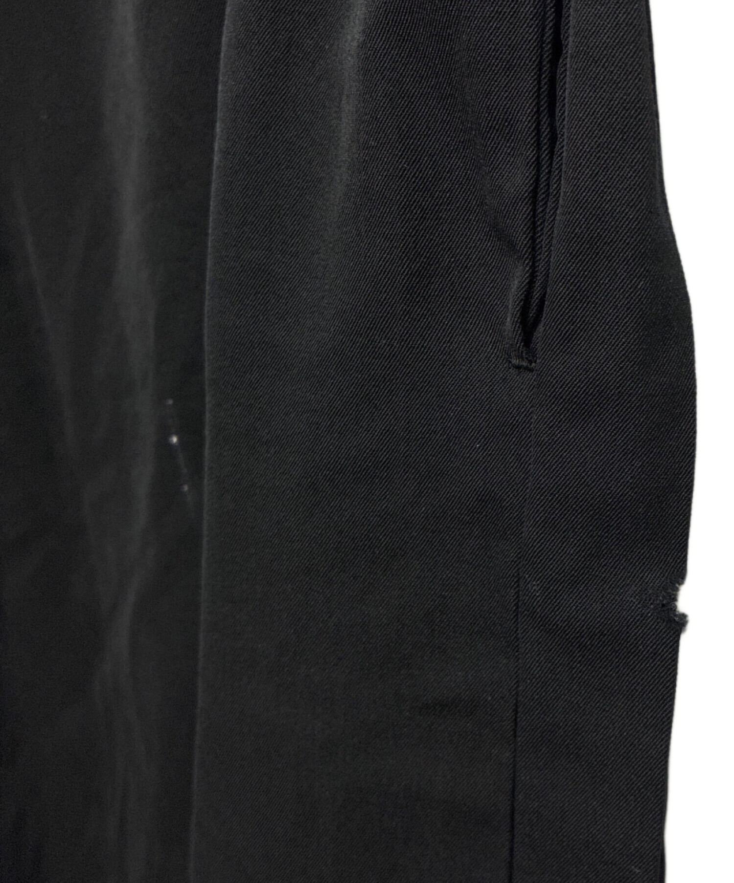 中古・古着通販】Y's (ワイズ) ウールギャバ ワイドパンツ ブラック