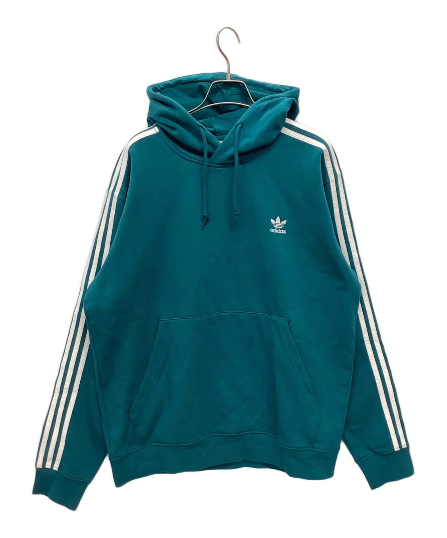 中古・古着通販】adidas (アディダス) プルオーバーパーカー グリーン 
