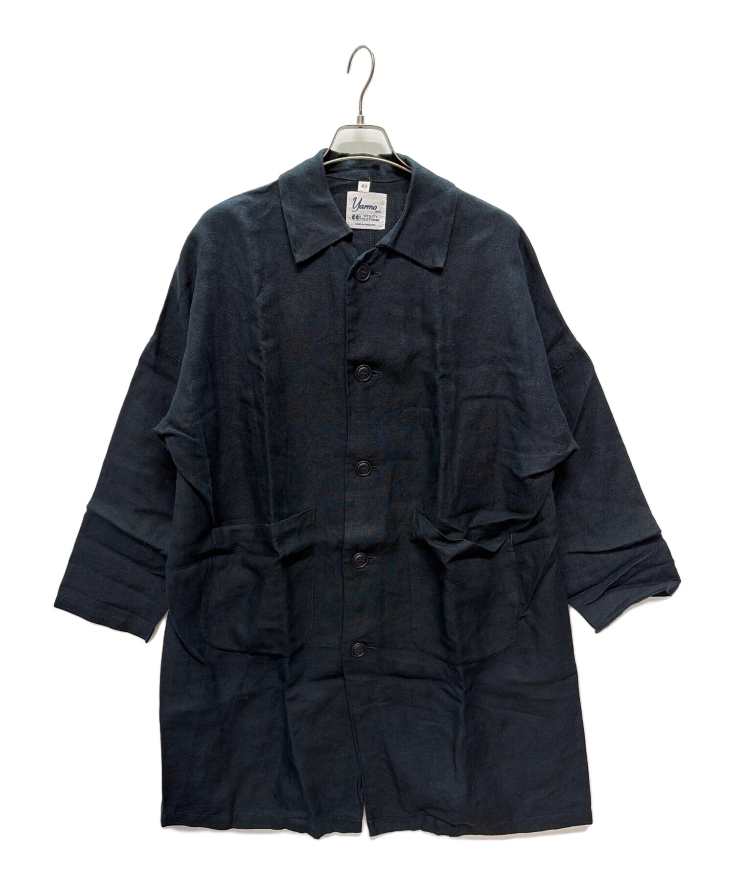☆*☆様 Yarmo ネイビー ステンカラーコート サイズ38 中古・古着通販 