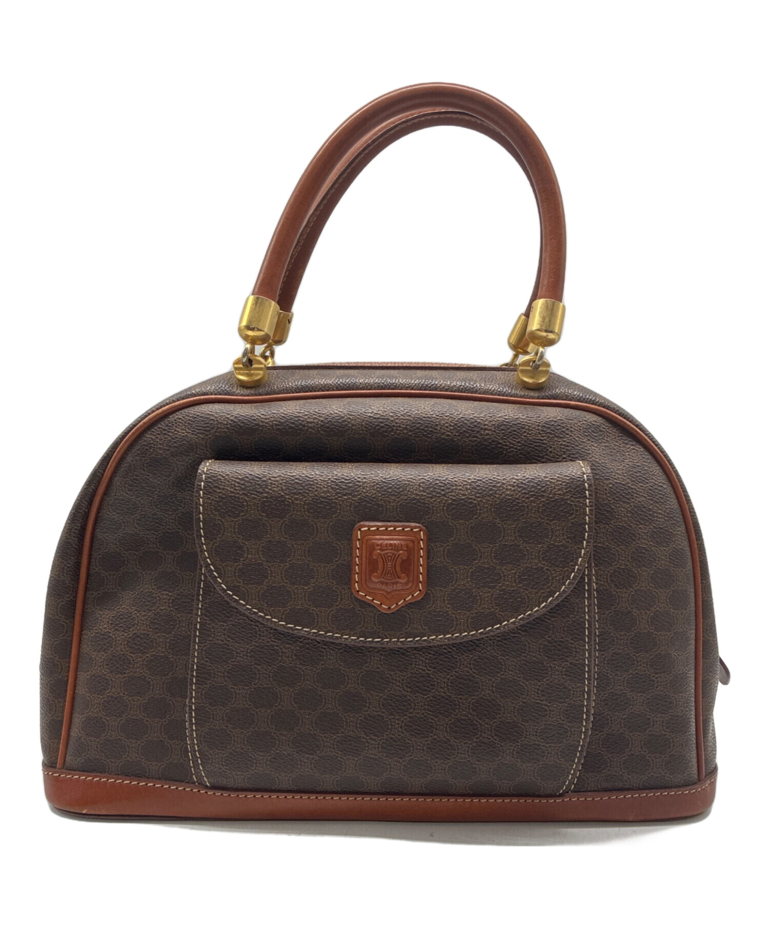 中古・古着通販】CELINE (セリーヌ) マカダム ボストンバッグ ブラウン