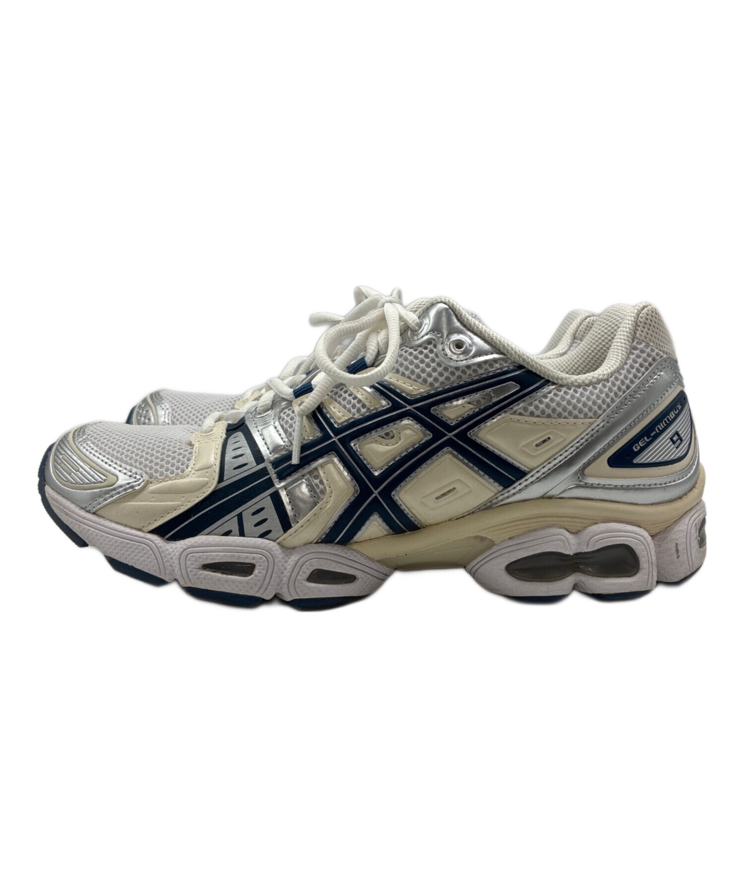 中古・古着通販】asics (アシックス) GEL-NIMBUS 9 ベージュ×ネイビー