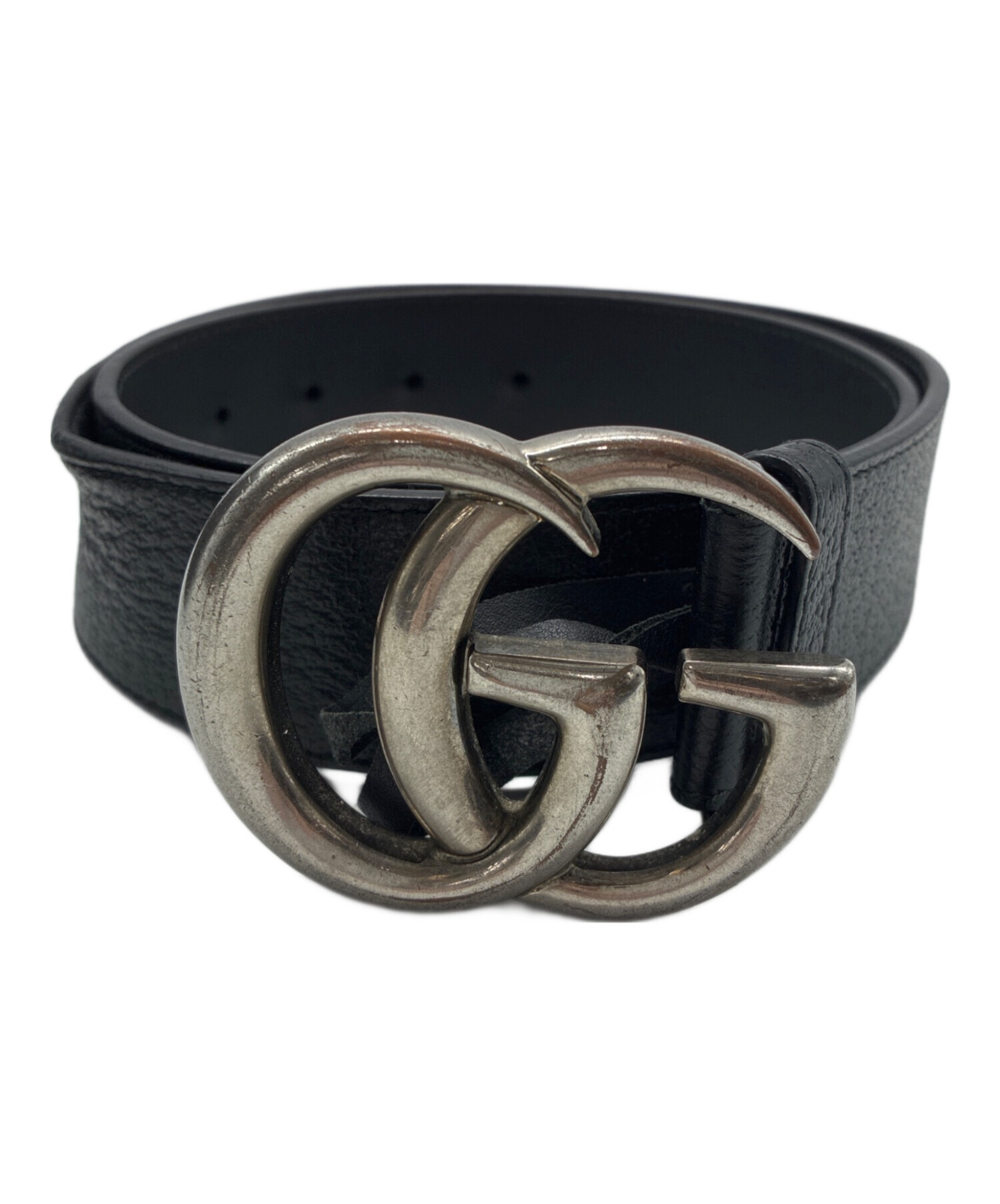 中古・古着通販】GUCCI (グッチ) ダブルG レザーベルト ブラック