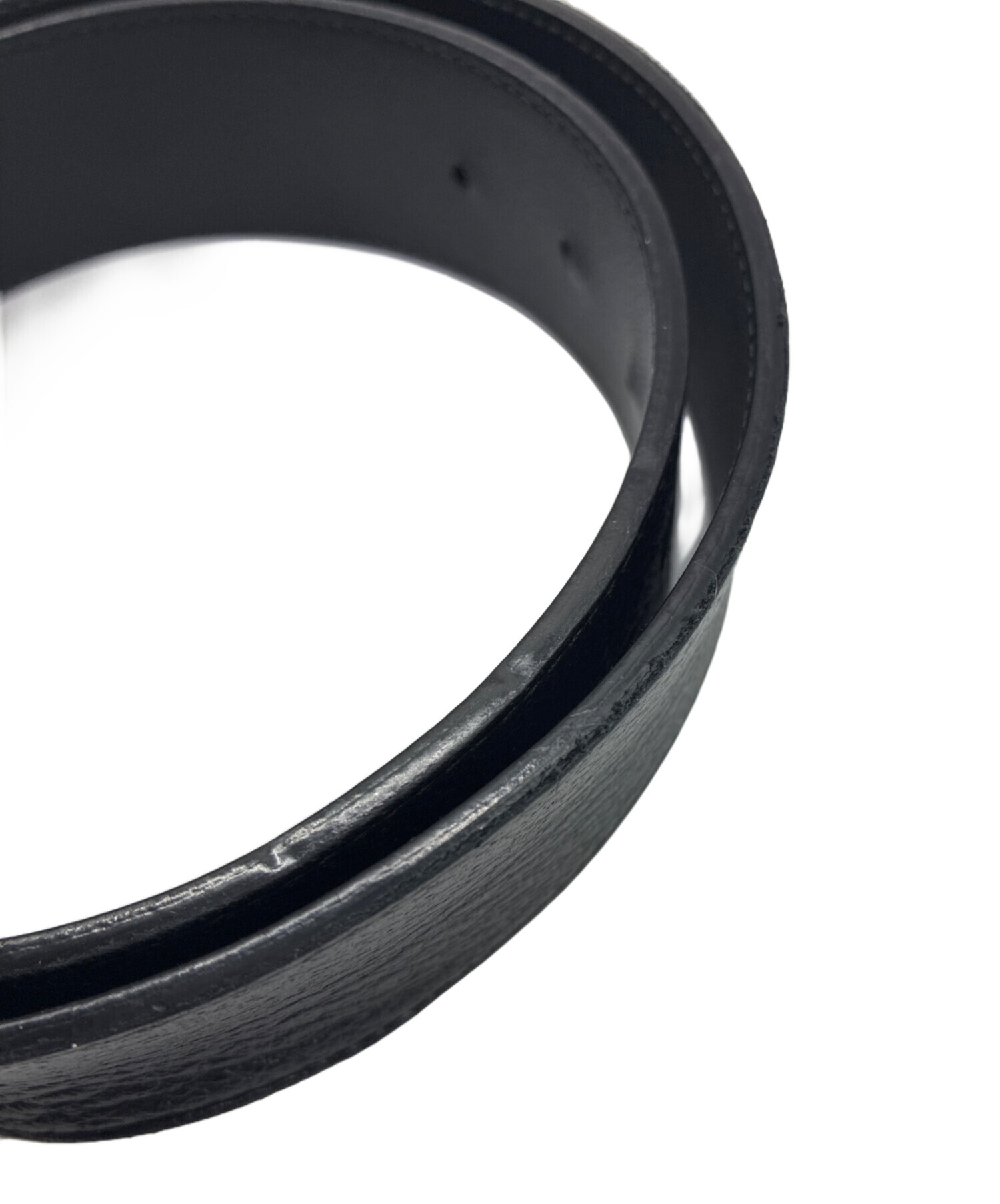 中古・古着通販】GUCCI (グッチ) ダブルG レザーベルト ブラック