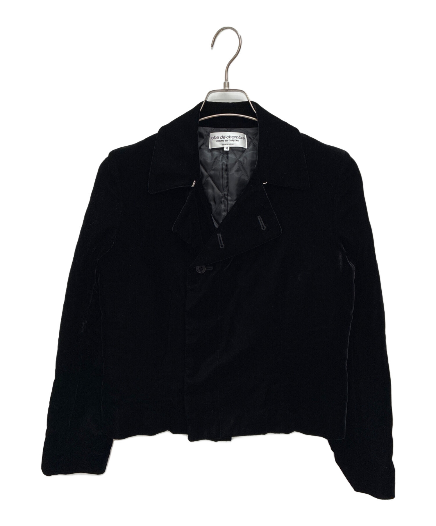 トリココムデギャルソン　AD2002　ピーコート　ベロア　ダブル　黒　M 中古・古着通販】rode de chambre COMME des GARCONS (ローブド