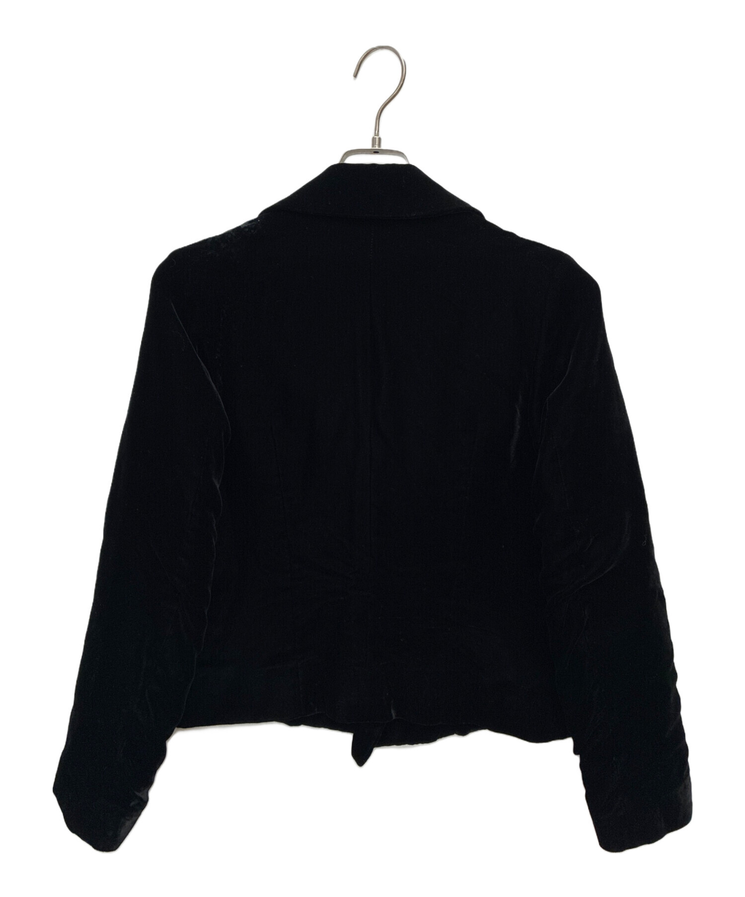 トリココムデギャルソン　ベロアジャケット　ダブル　AD2002 黒 日本製トリココムデギャルソンベロアジャケットダブルブラックM