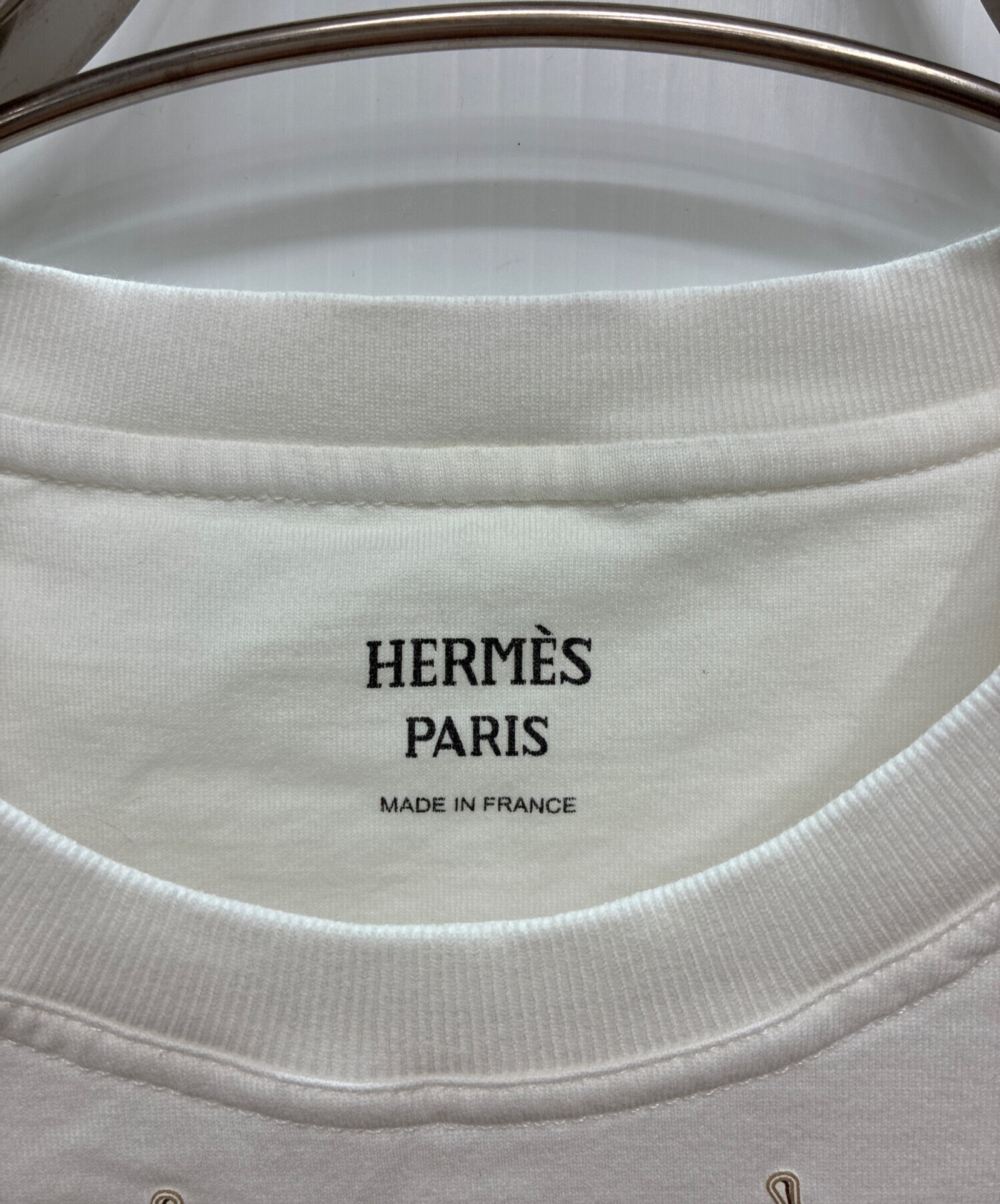 HERMES エルメス カルトゥッシュ Tシャツ 38 中古・古着通販】HERMES (エルメス) カルトゥッシュ モール グリ・ニュ