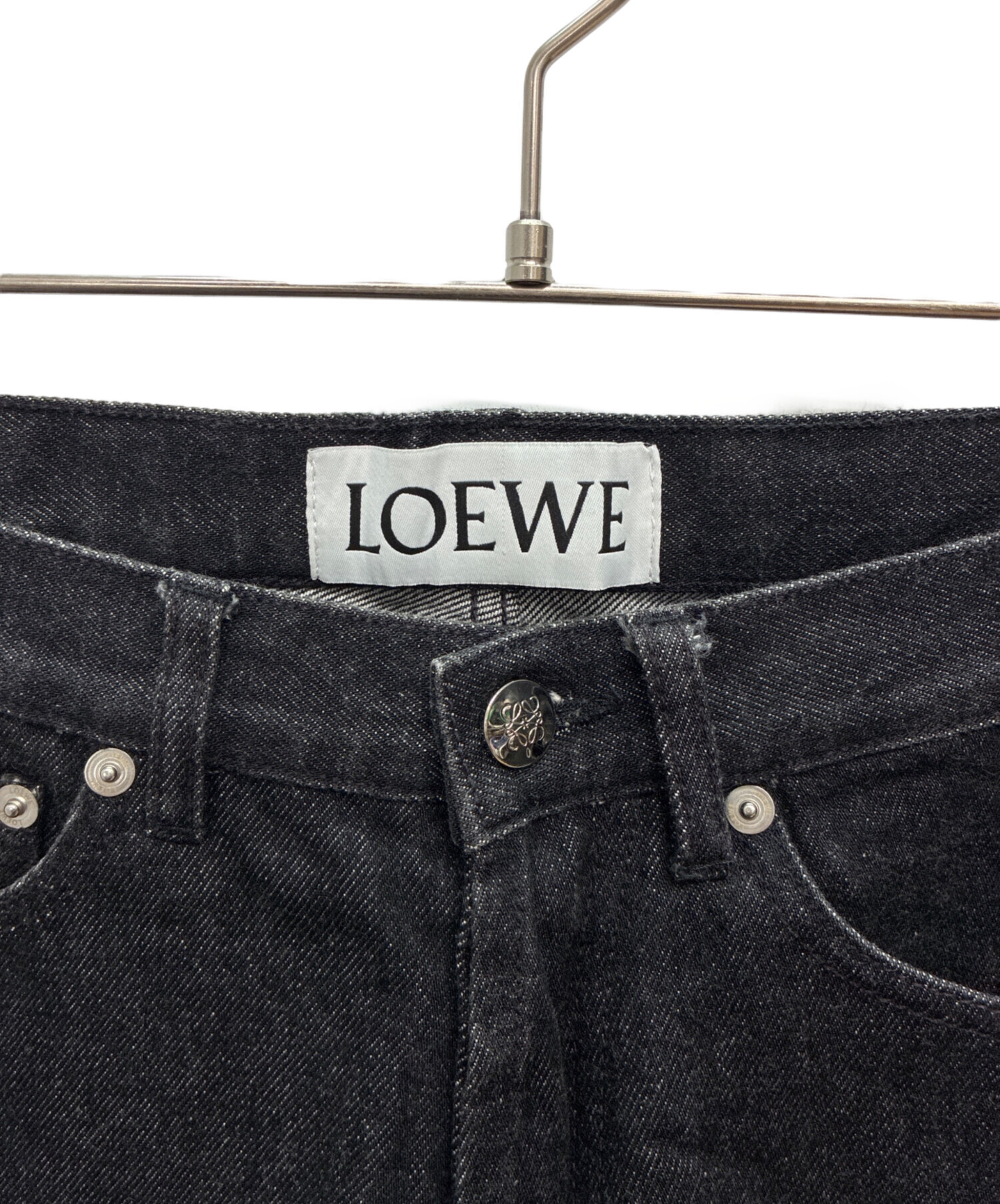 中古・古着通販】LOEWE (ロエベ) ロールアップ デニムパンツ ブラック