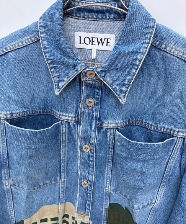 中古・古着通販】LOEWE (ロエベ) ペイント デニムジャケット ブルー