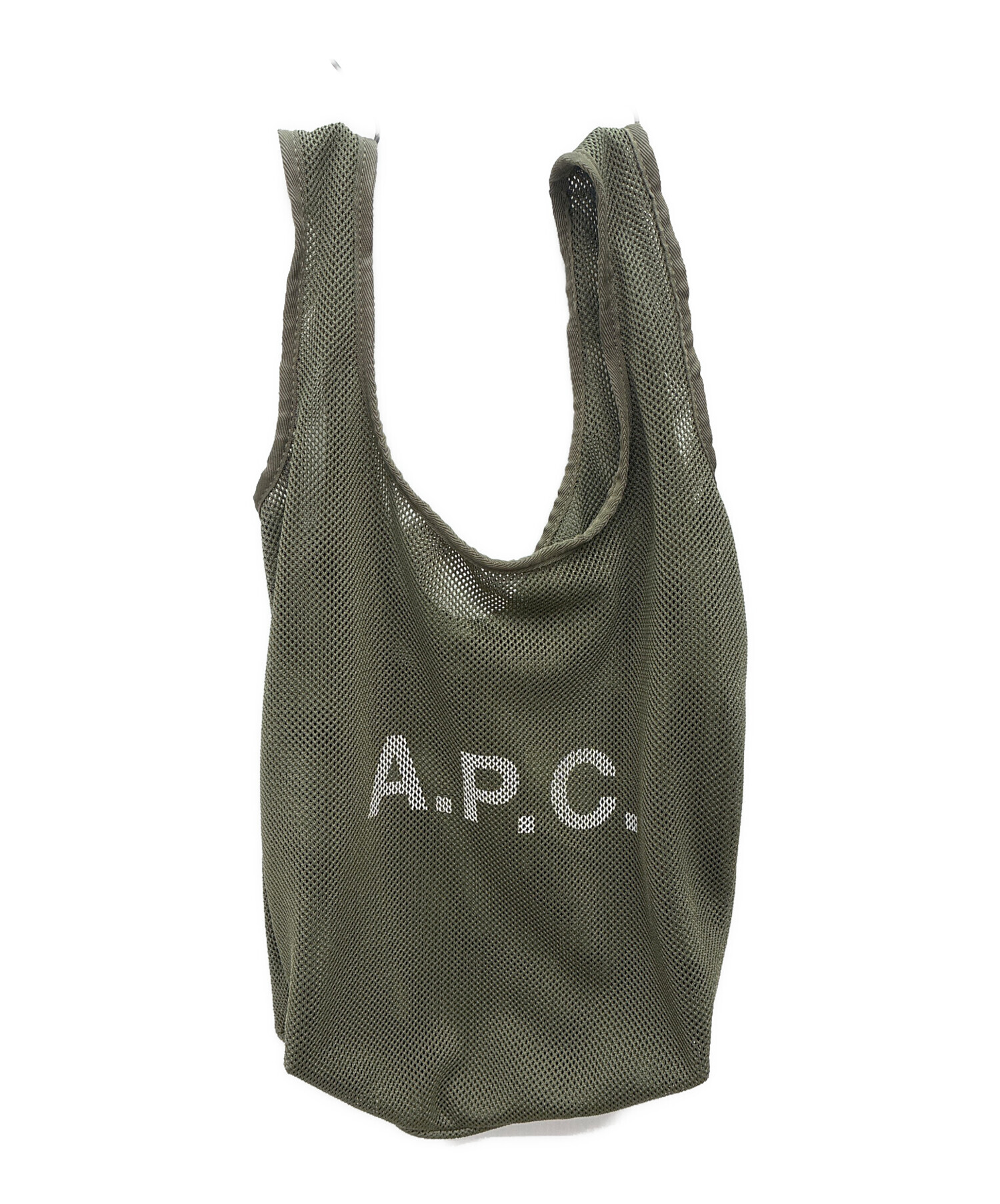 中古・古着通販】A.P.C. (アーペーセー) メッシュトートバッグ カーキ