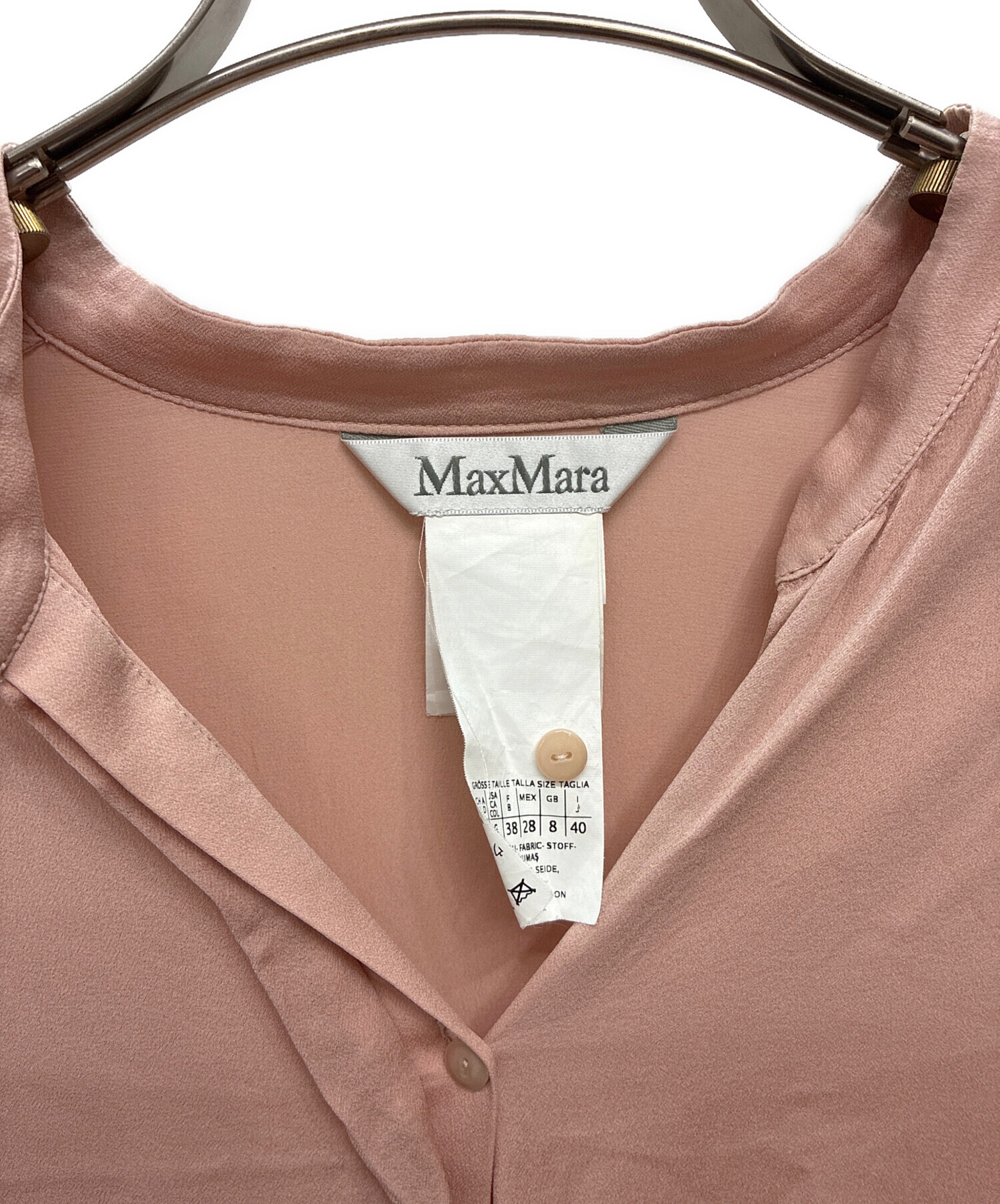 中古・古着通販】MaxMara (マックスマーラ) シルクブラウス ピンク
