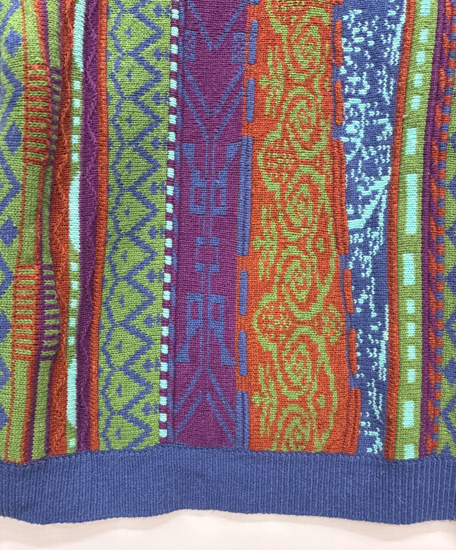 中古・古着通販】youthbath (ユースバス) マルチカラーニット ブルー