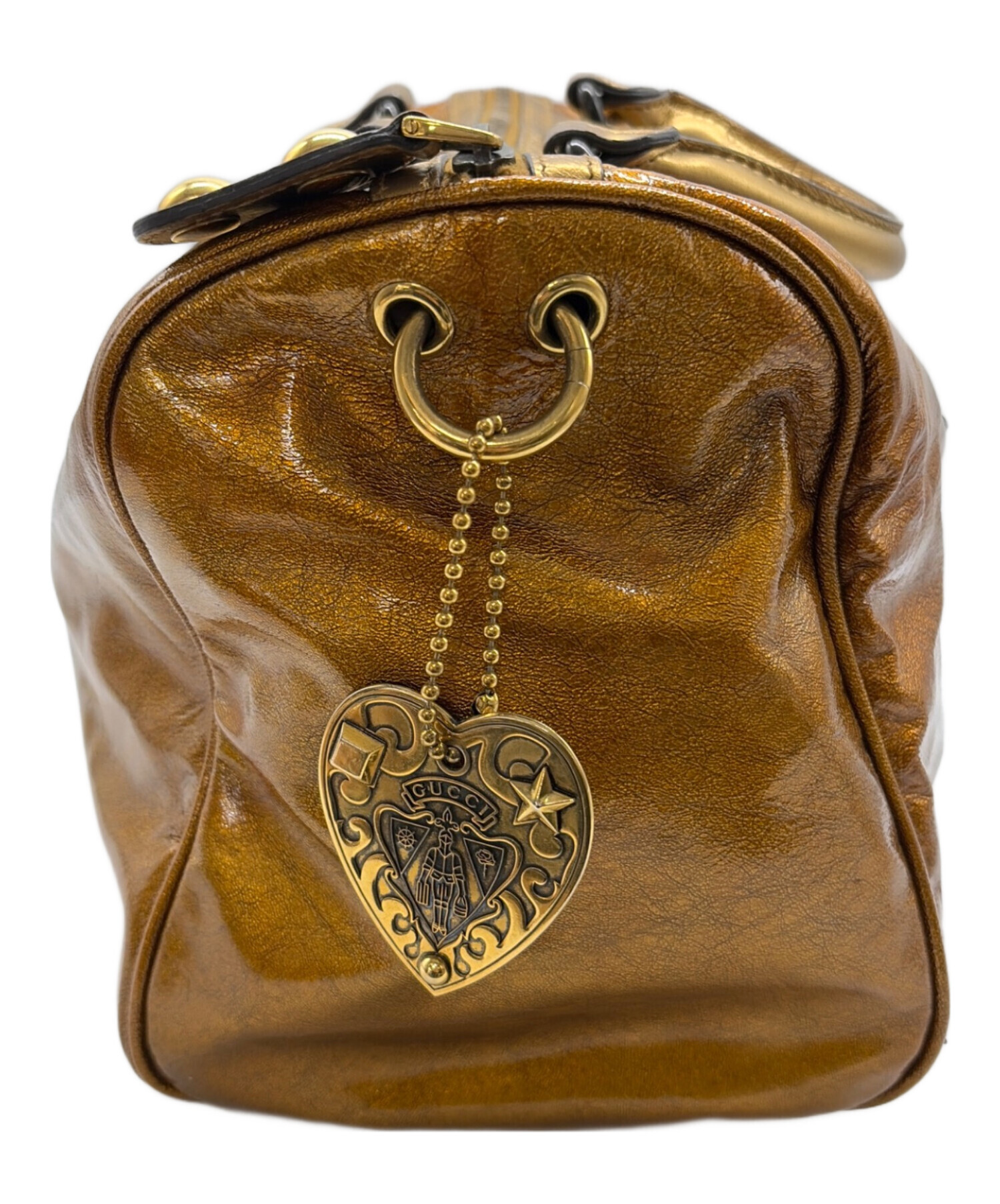 中古・古着通販】GUCCI (グッチ) ボストンバッグ ゴールド｜ブランド