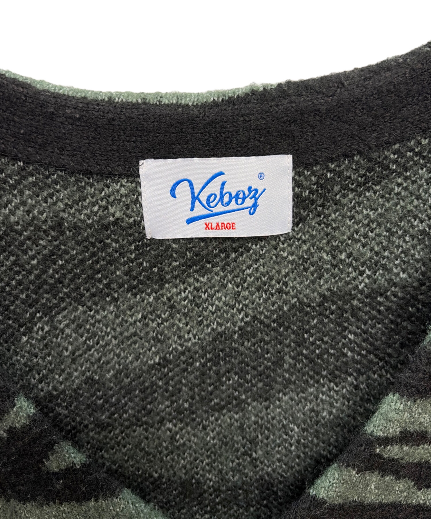 中古・古着通販】KEBOZ (ケボズ) ZEBRA KNIT CARDIGAN ブラック 