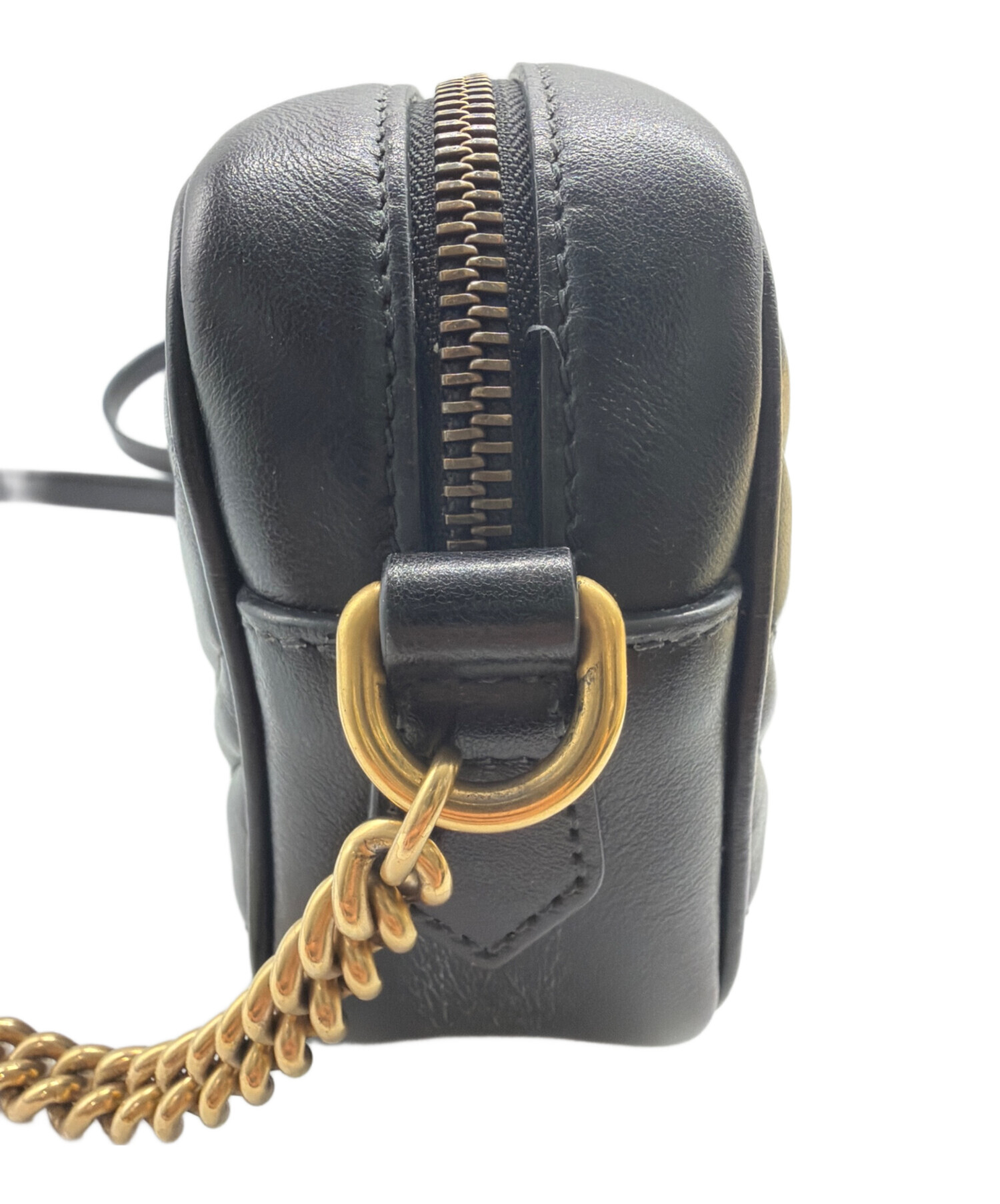 GUCCI チェーン ショルダーバッグ 中古・古着通販】GUCCI (グッチ) チェーンショルダーバッグ ブラック