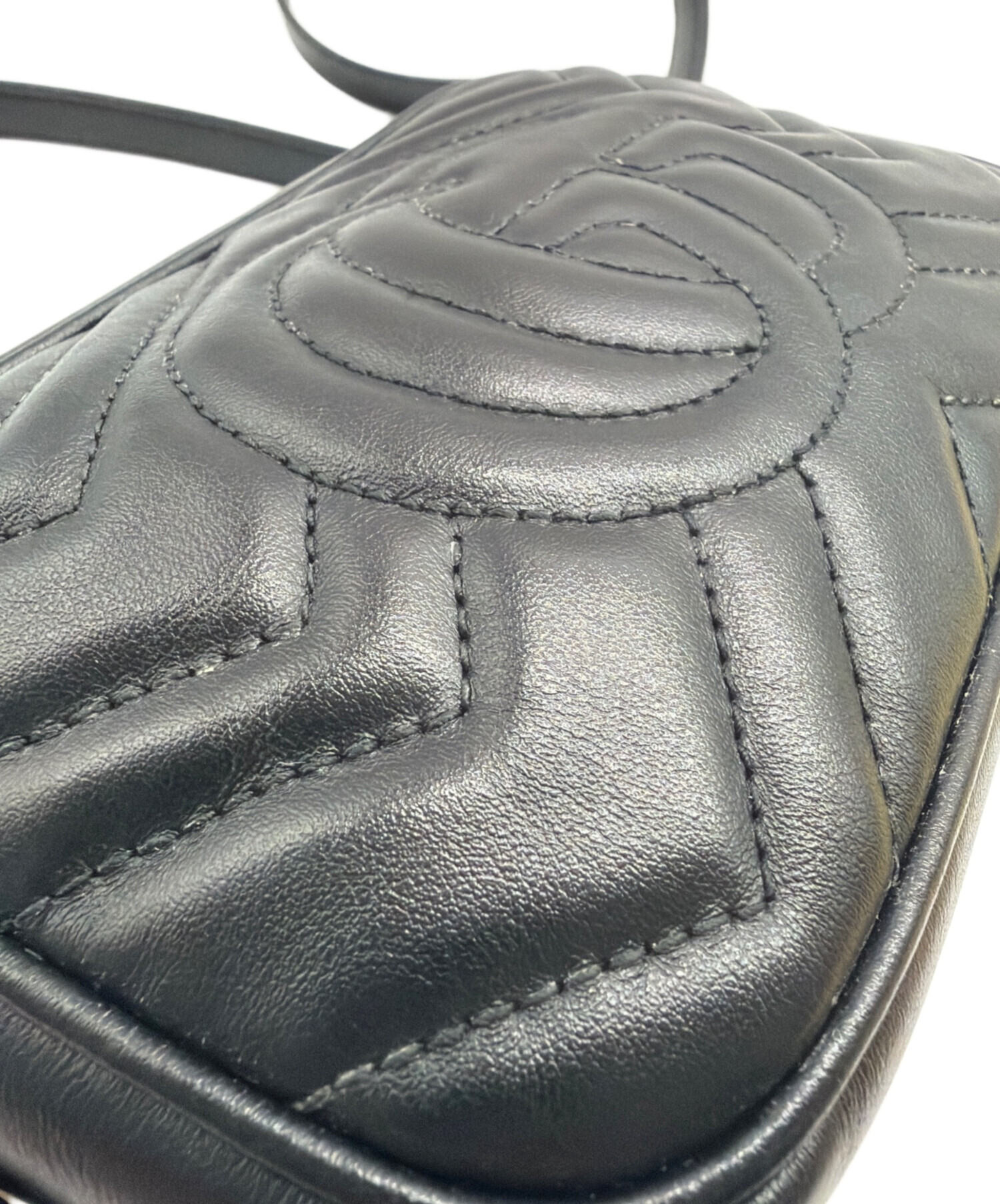 中古・古着通販】GUCCI (グッチ) チェーンショルダーバッグ ブラック