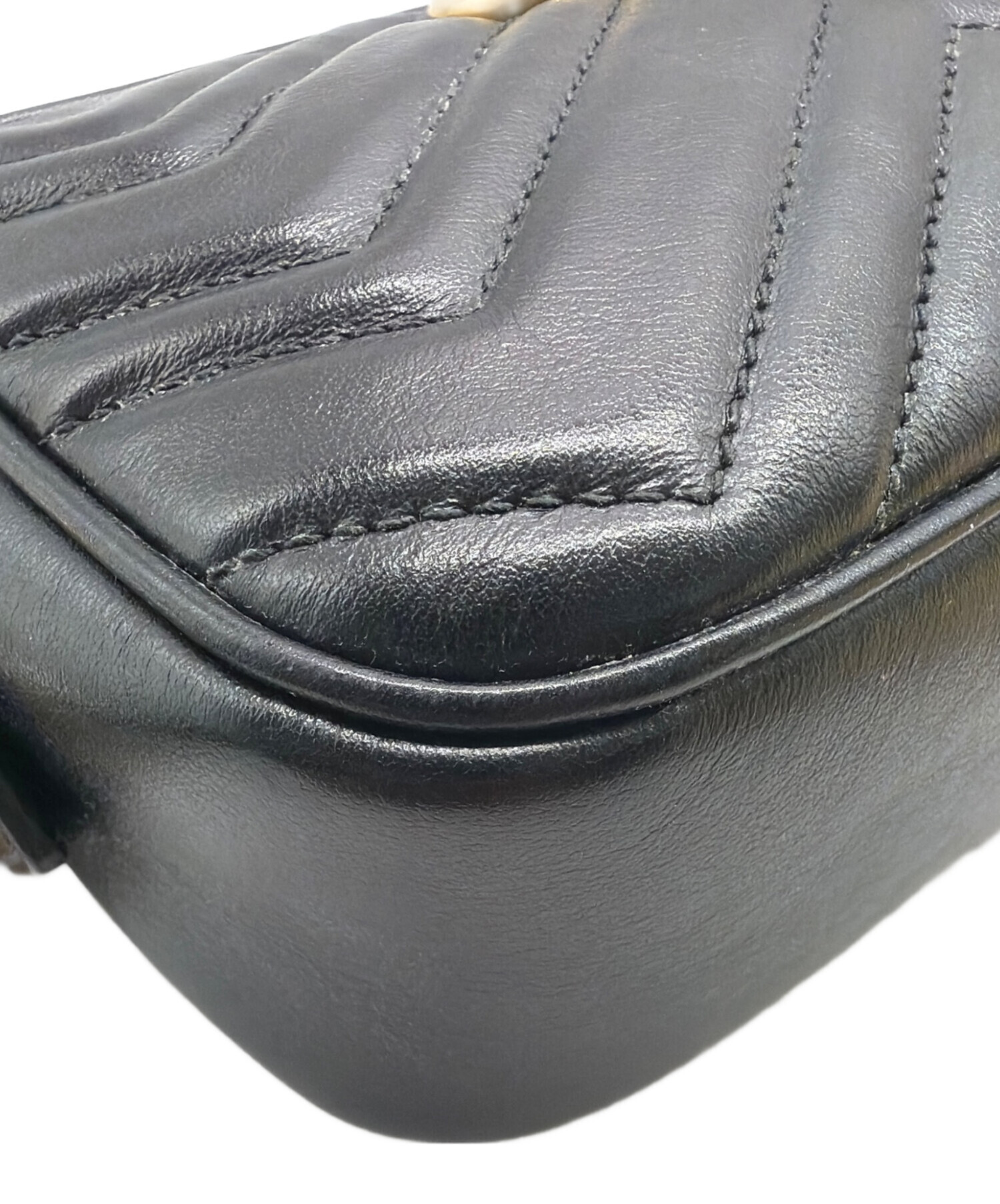 中古・古着通販】GUCCI (グッチ) チェーンショルダーバッグ ブラック