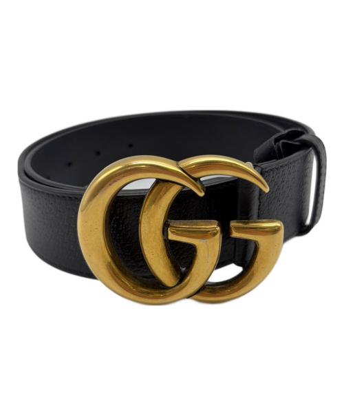 中古・古着通販】GUCCI (グッチ) GGマーモントレザーベルト ブラック
