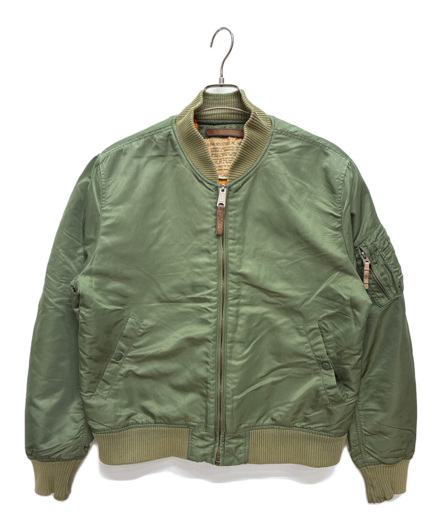 中古・古着通販】ALPHA (アルファ) MA-1ジャケット グリーン サイズ:XL