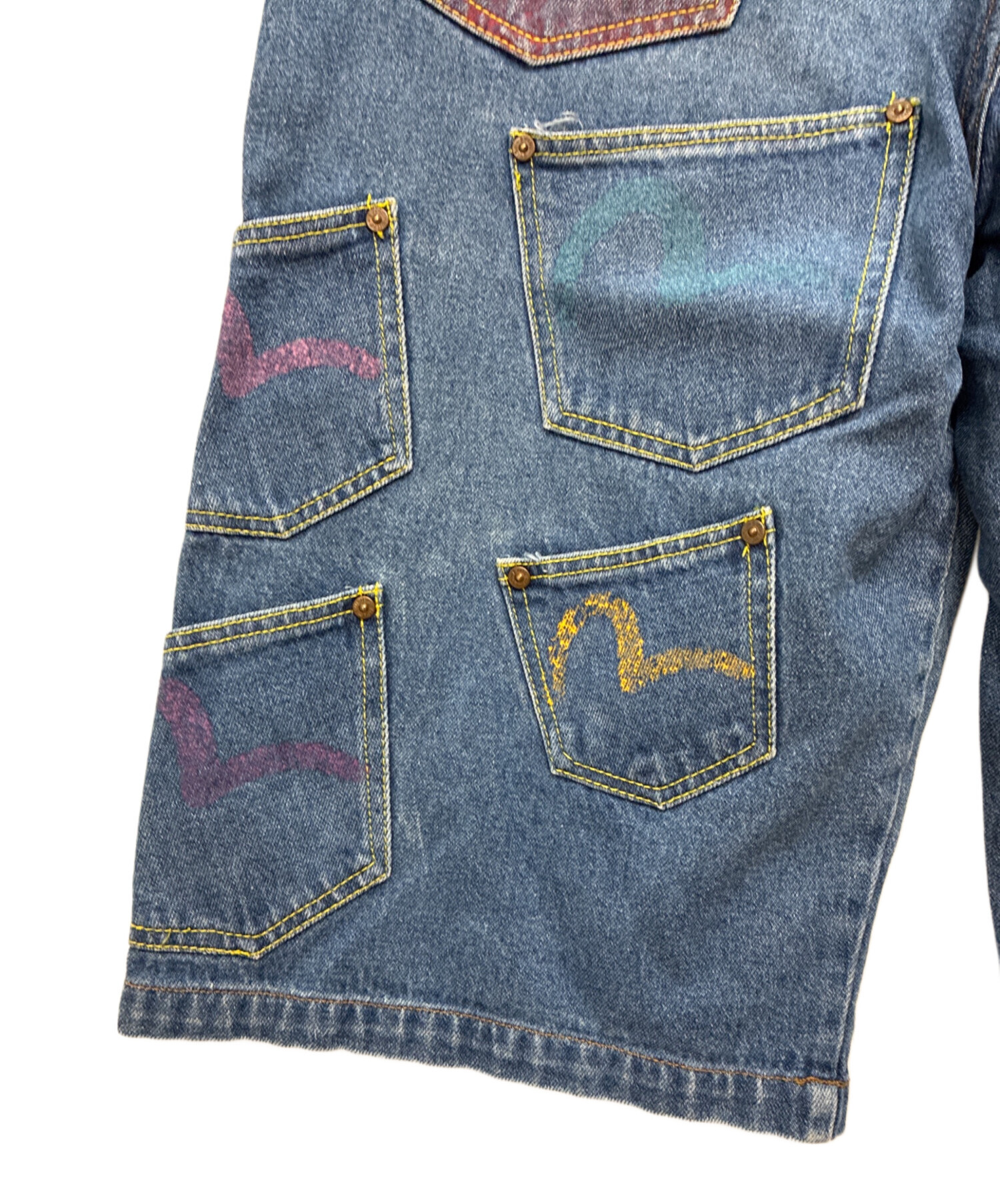 中古・古着通販】EVISU (エヴィス) メニーポケットデニムハーフパンツ