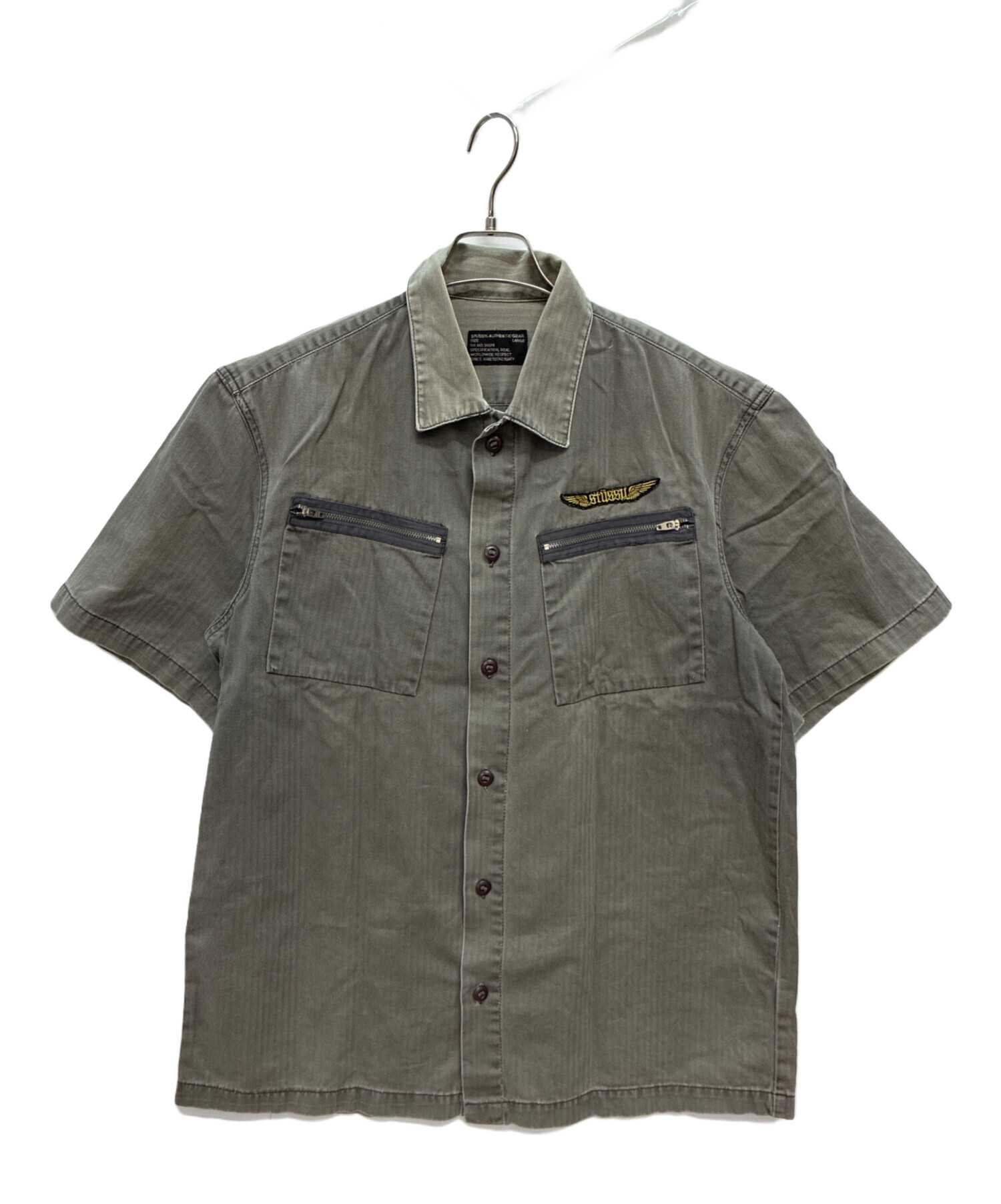中古・古着通販】stussy (ステューシー) ロゴワッペンワークシャツ