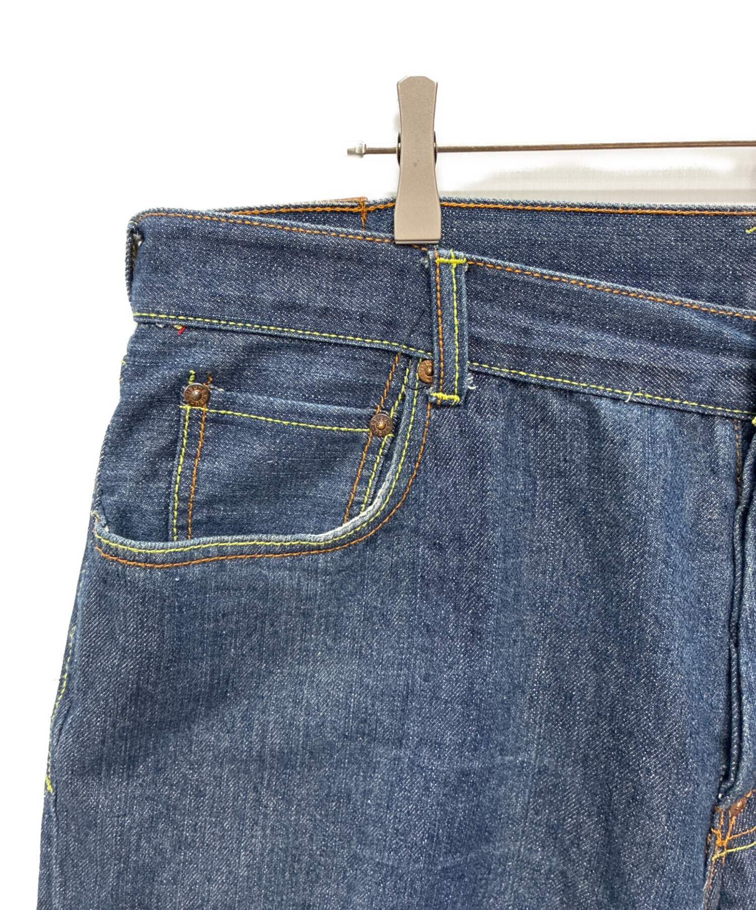 ★希少レアカラーEVISUブラックデニム7001グリーン　ハーフデニムw38☆ 中古・古着通販】EVISU (エヴィス) デニムハーフパンツ インディゴ