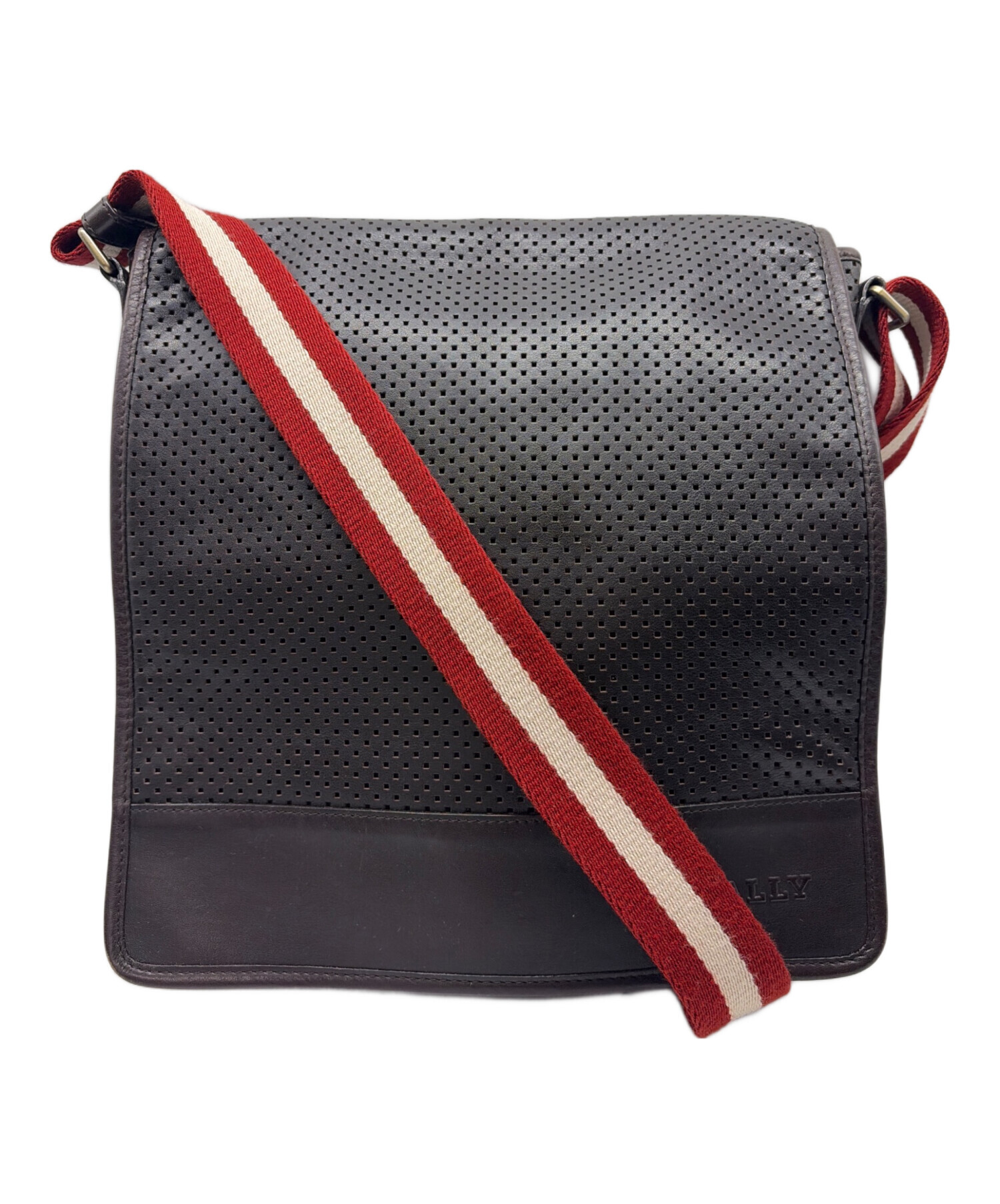 中古・古着通販】BALLY (バリー) パンチングレザーショルダーバッグ