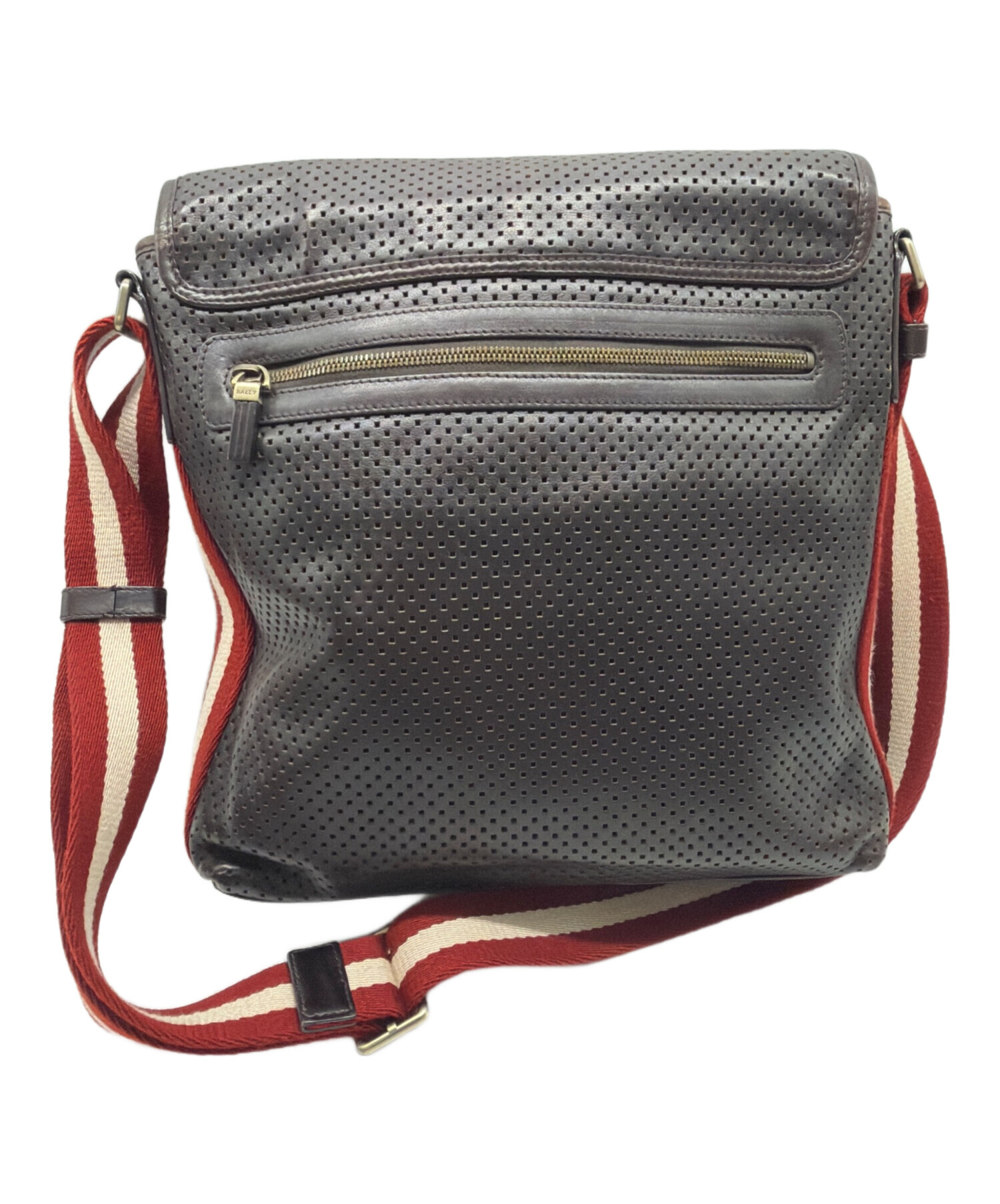 中古・古着通販】BALLY (バリー) パンチングレザーショルダーバッグ