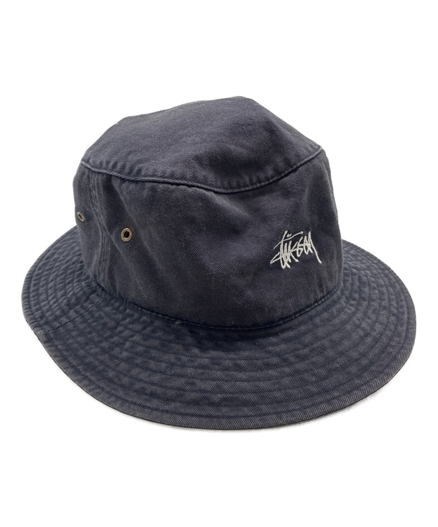 90s STUSSY ステューシー コットンハット ネイビー 7 1/4サイズ 中古・古着通販】stussy (ステューシー) 90s 紺タグ バケットハット