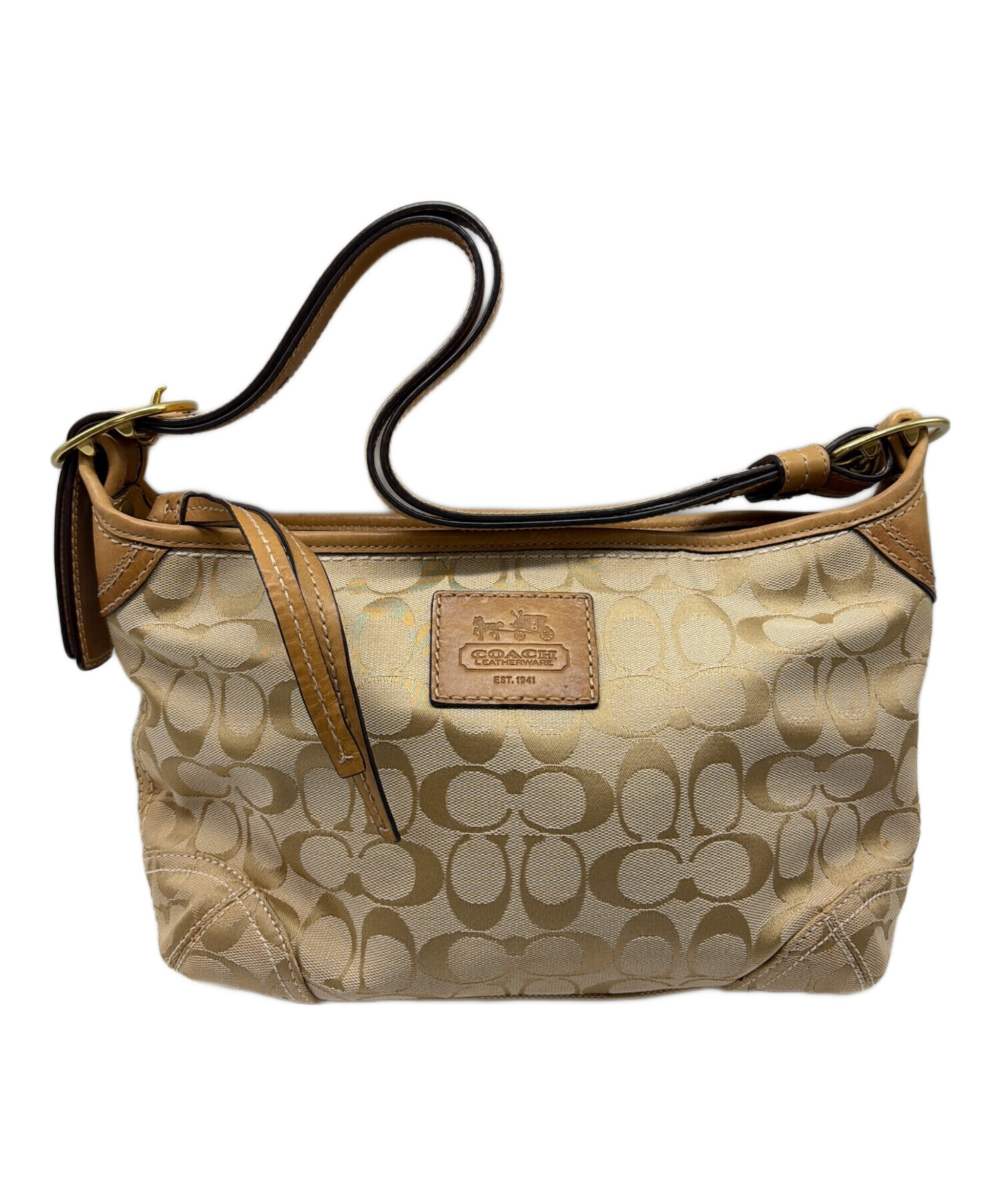 中古・古着通販】COACH (コーチ) ショルダーバッグ ベージュ｜ブランド