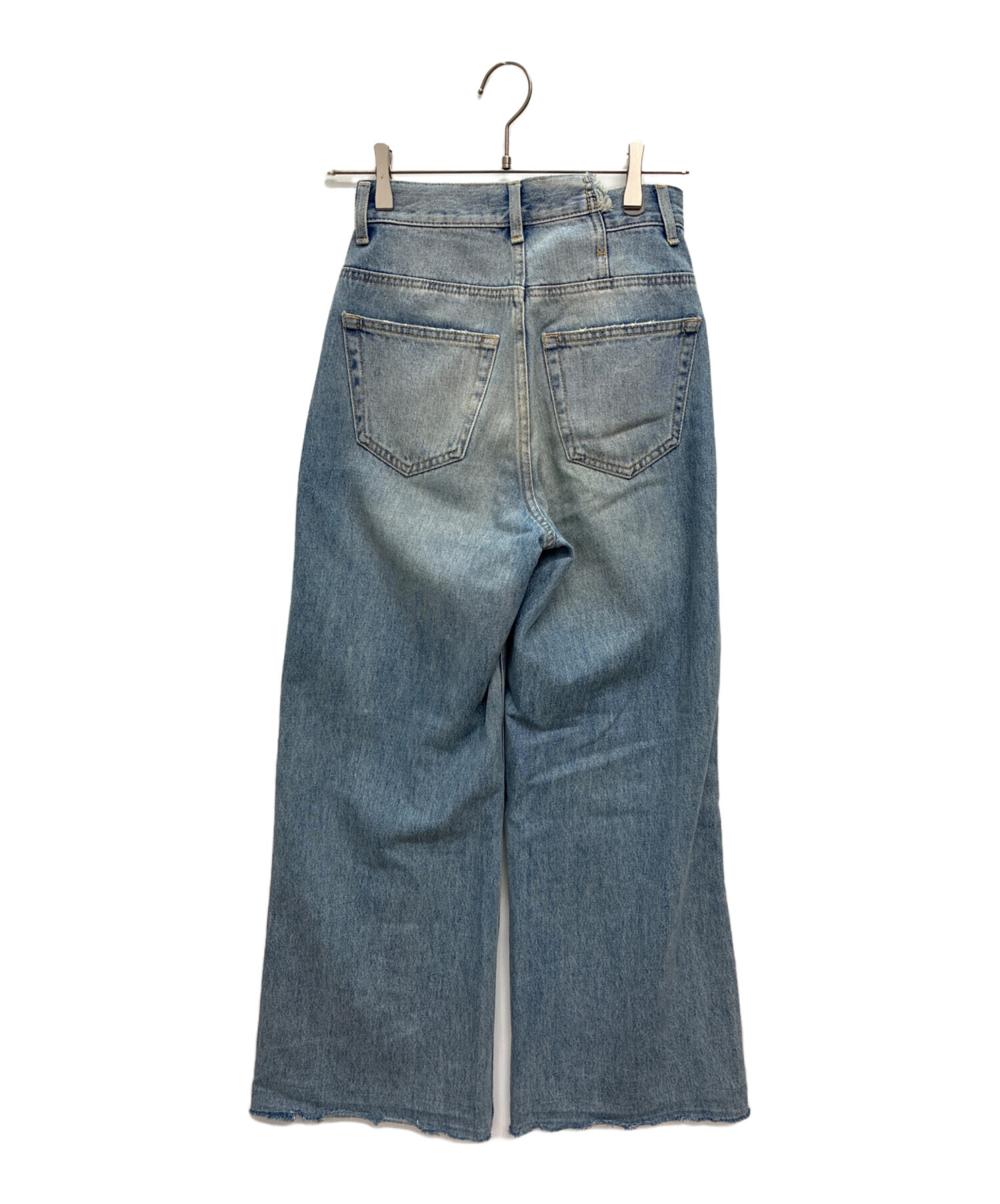 中古・古着通販】moussy (マウジー) CROSS WAIST WIDE STRAIGHT デニム