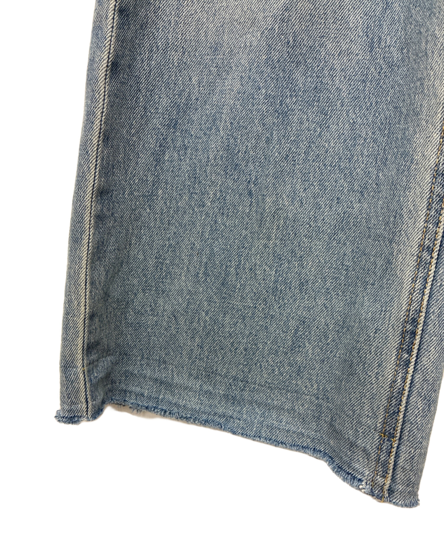 中古・古着通販】moussy (マウジー) CROSS WAIST WIDE STRAIGHT デニム