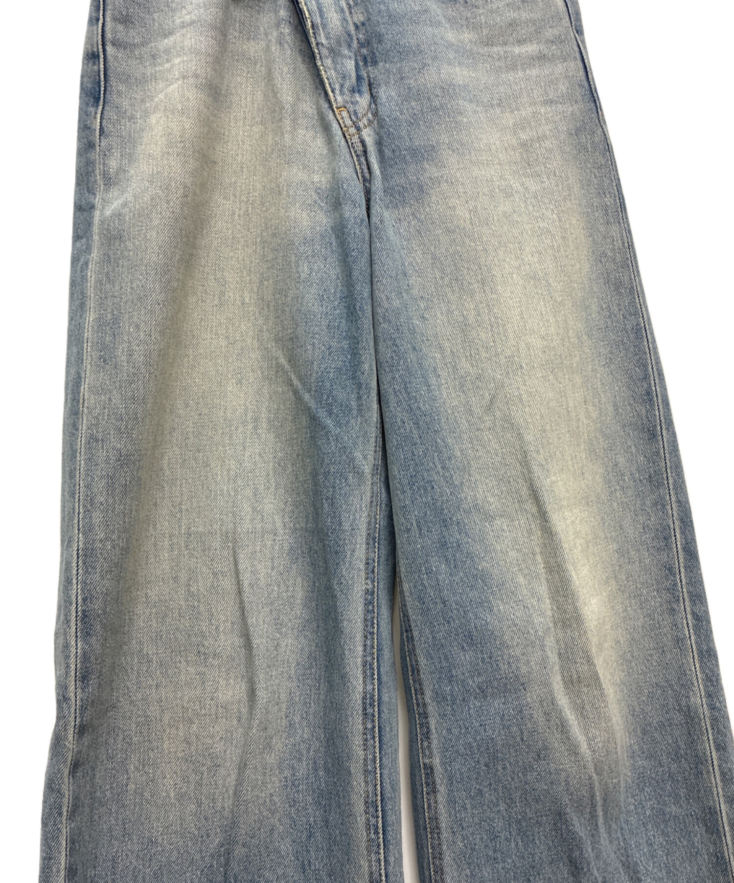 中古・古着通販】moussy (マウジー) CROSS WAIST WIDE STRAIGHT デニム