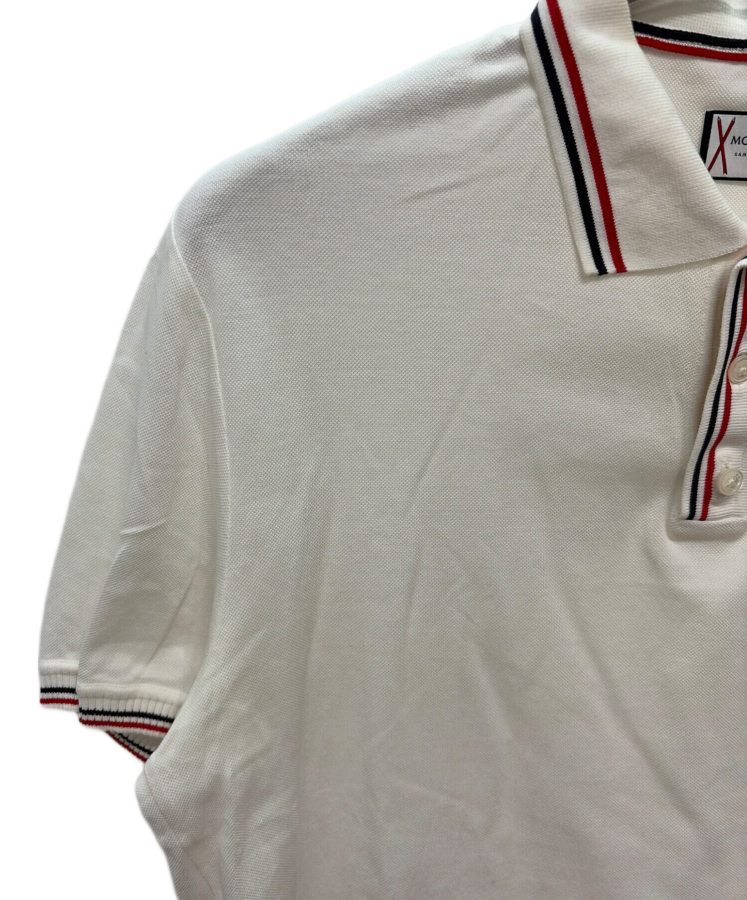 中古・古着通販】MONCLER (モンクレール) ポロシャツ ホワイト サイズ