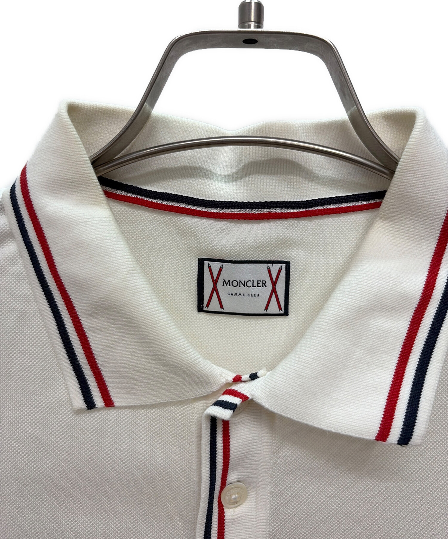 中古・古着通販】MONCLER (モンクレール) ポロシャツ ホワイト サイズ