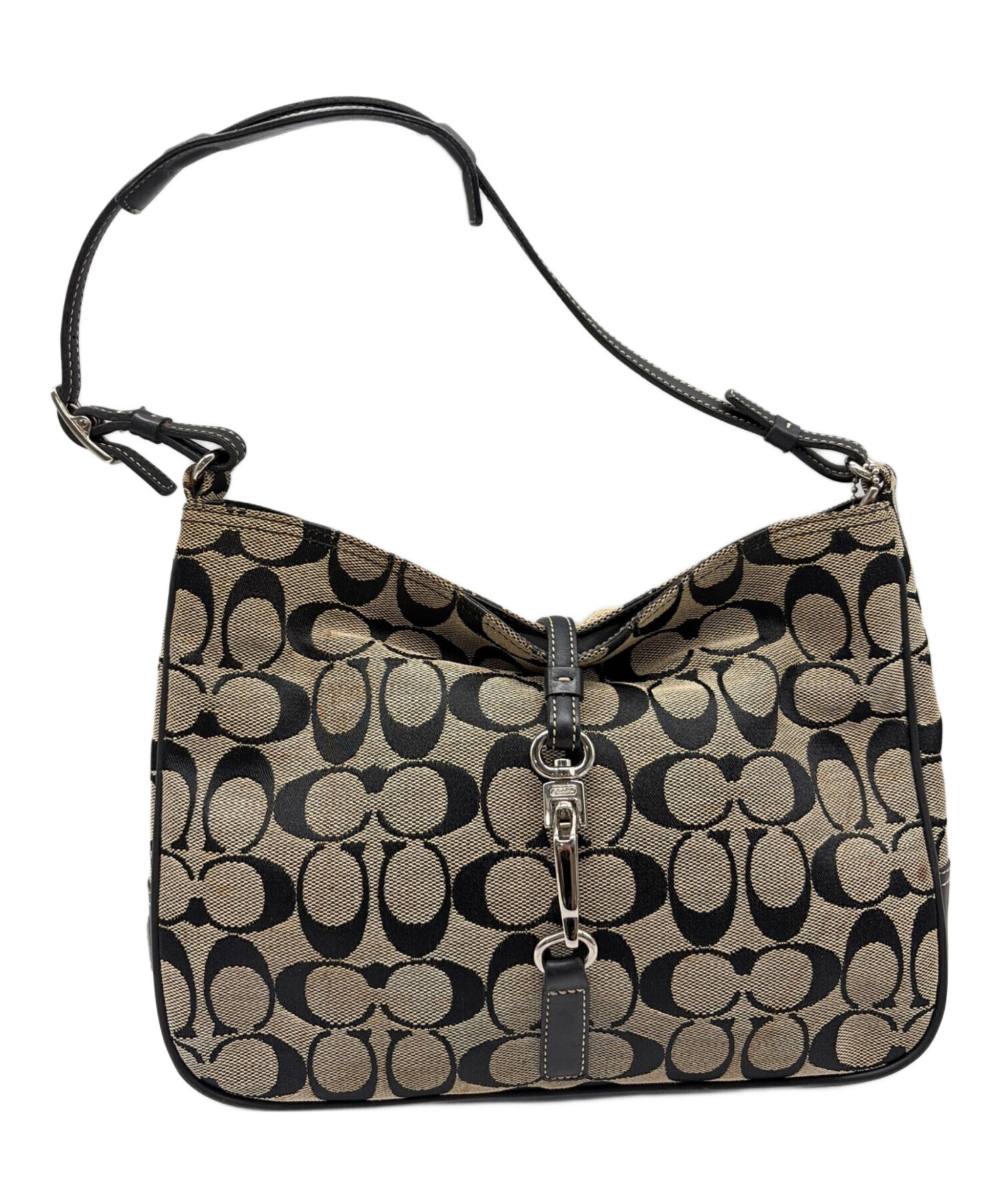 coach コーチショルダーバッグ未使用 中古・古着通販】COACH (コーチ) ショルダーバッグ ブラック×グレー