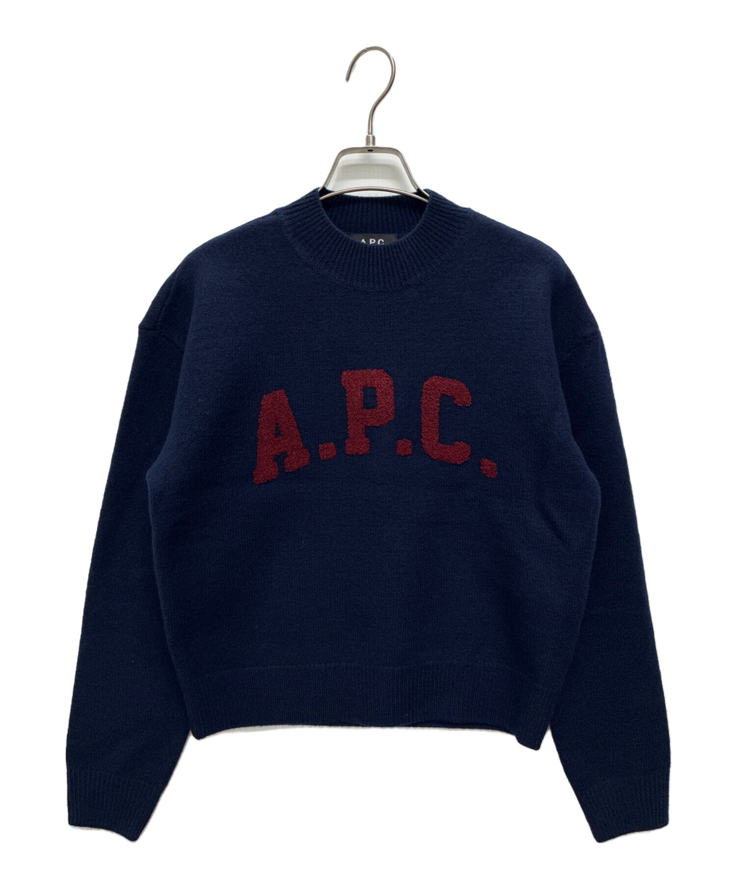 中古・古着通販】A.P.C. (アーペーセー) ウールロゴニット ネイビー