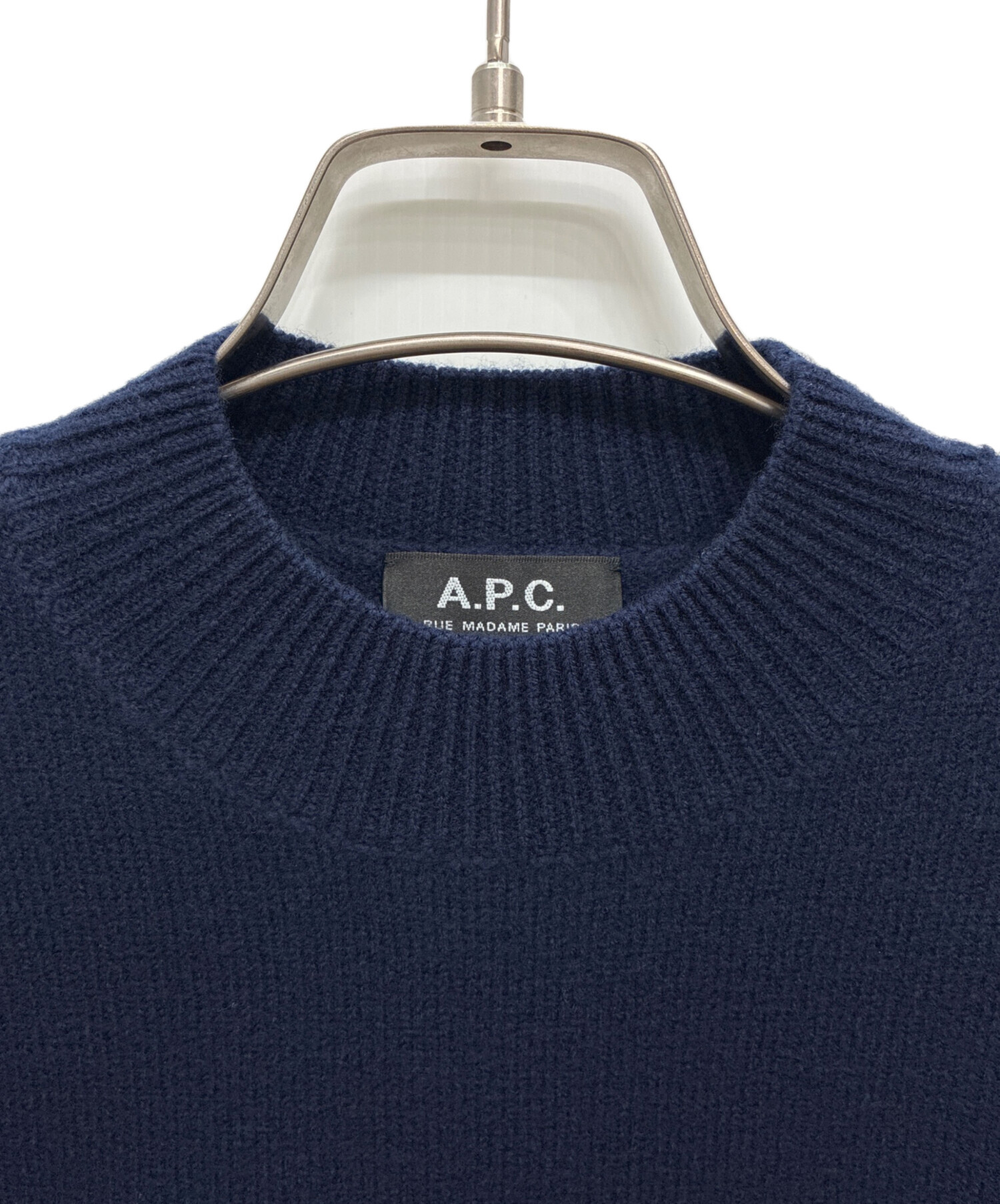 中古・古着通販】A.P.C. (アーペーセー) ウールロゴニット ネイビー